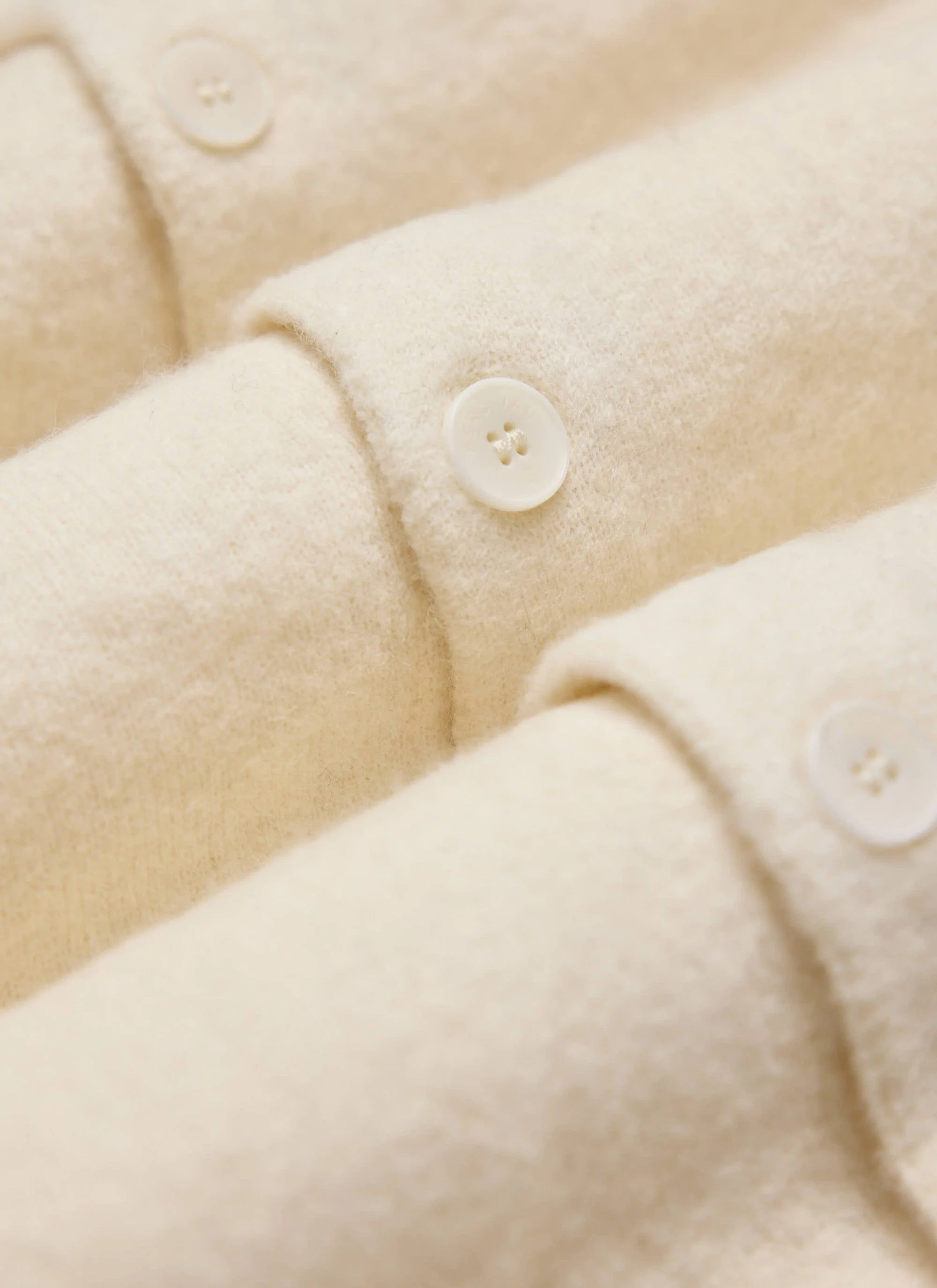 Archive Wool Knitted Collared Cardigan | Ecru Cream - Image 4