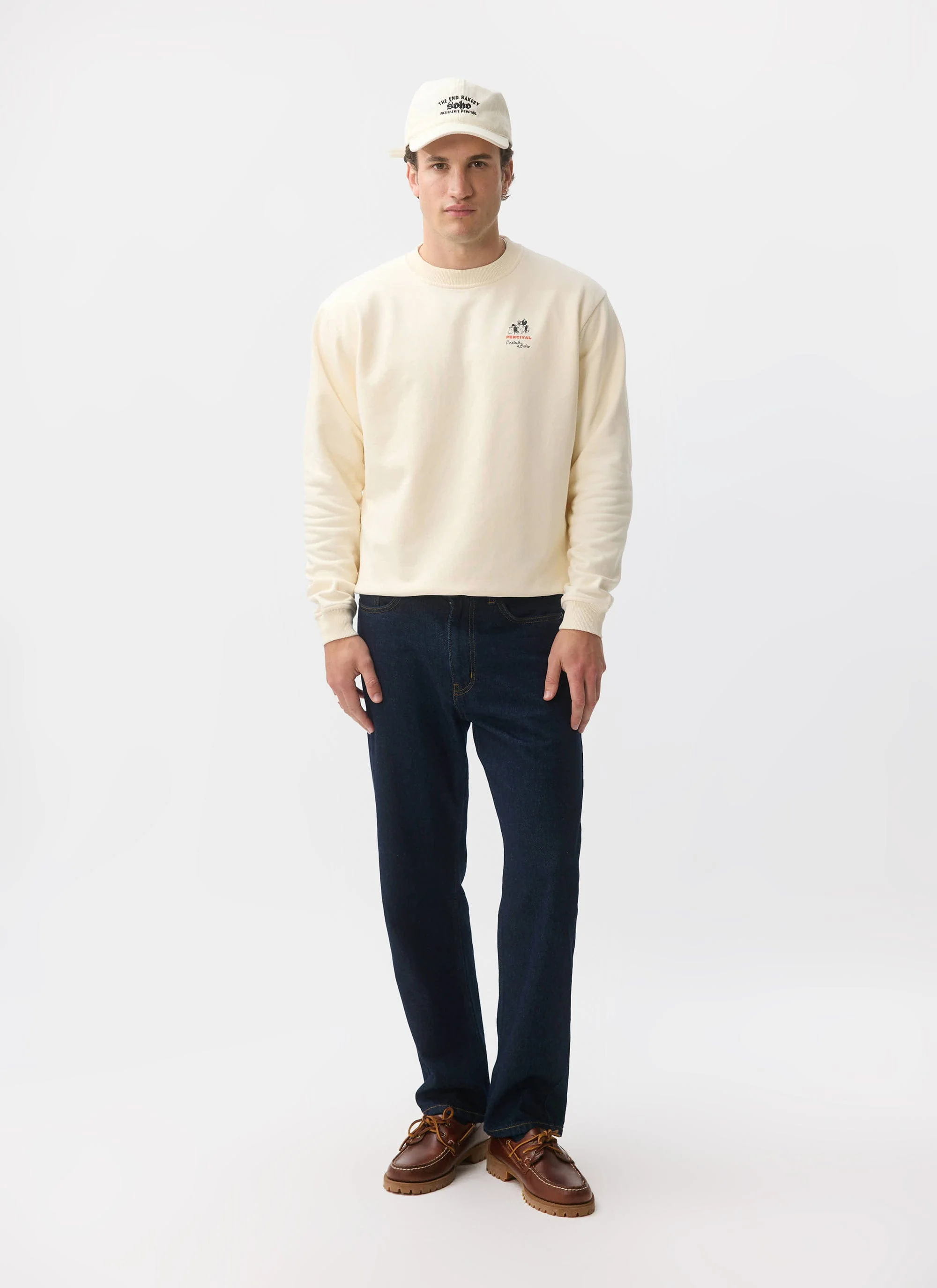 Bistro Printed Sweatshirt | Cotton | Ecru - Image 3