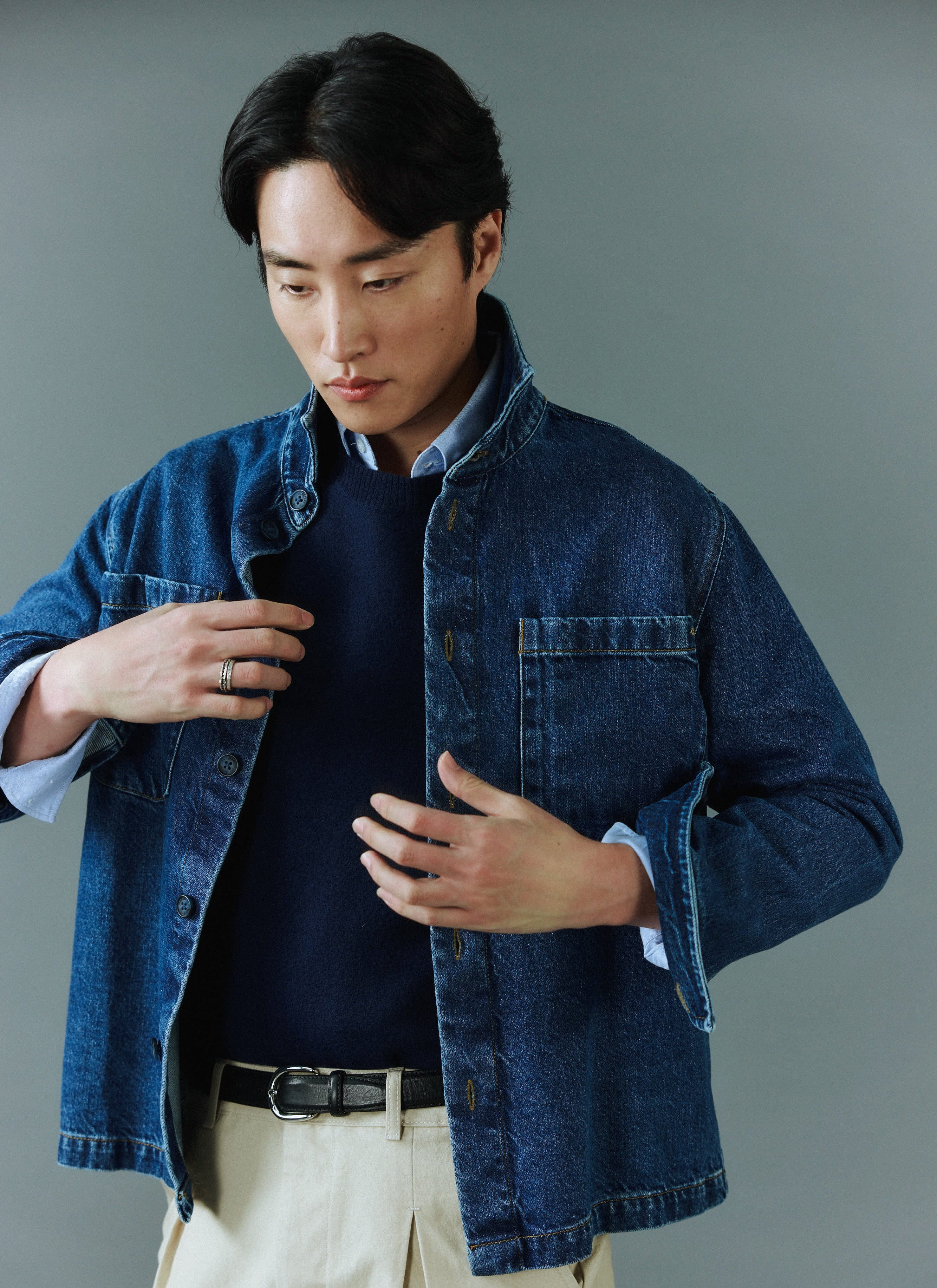 Felted Regular Jumper | Merino Wool | Navy - Image 2