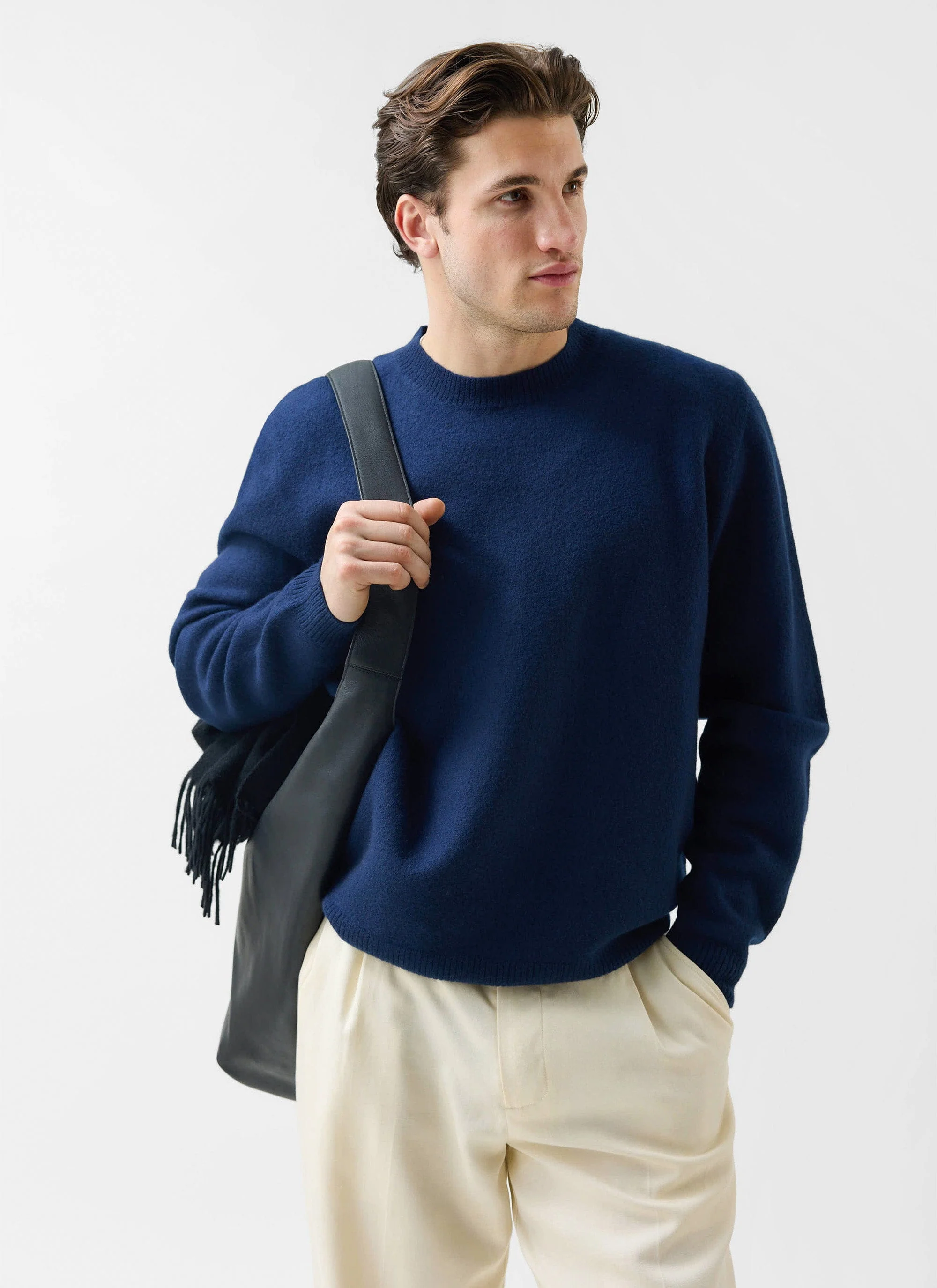 Felted Regular Jumper | Merino Wool | Navy - Image 5