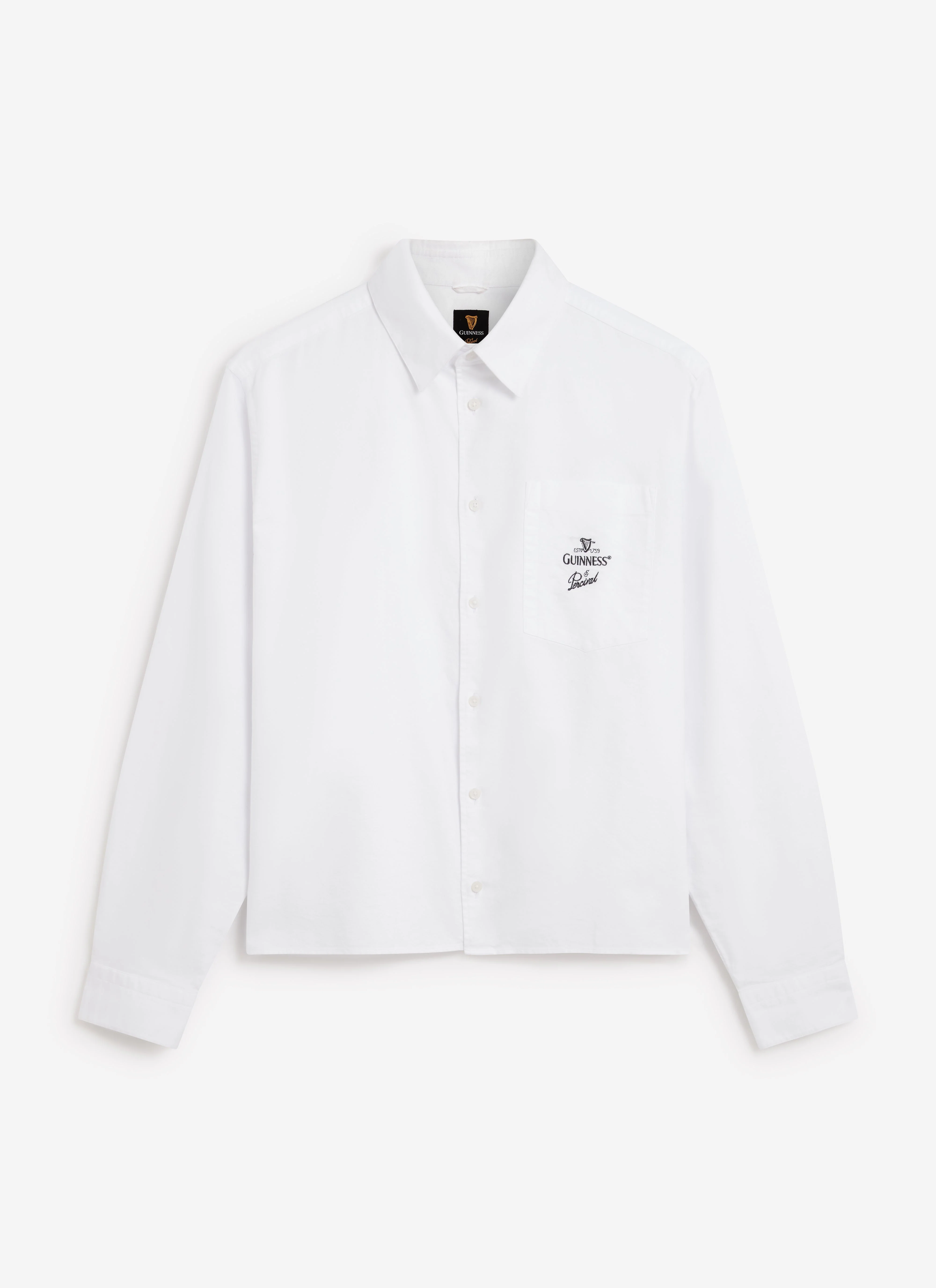Button Down Boxy Shirt | Guinness x Percival | White - Image 9