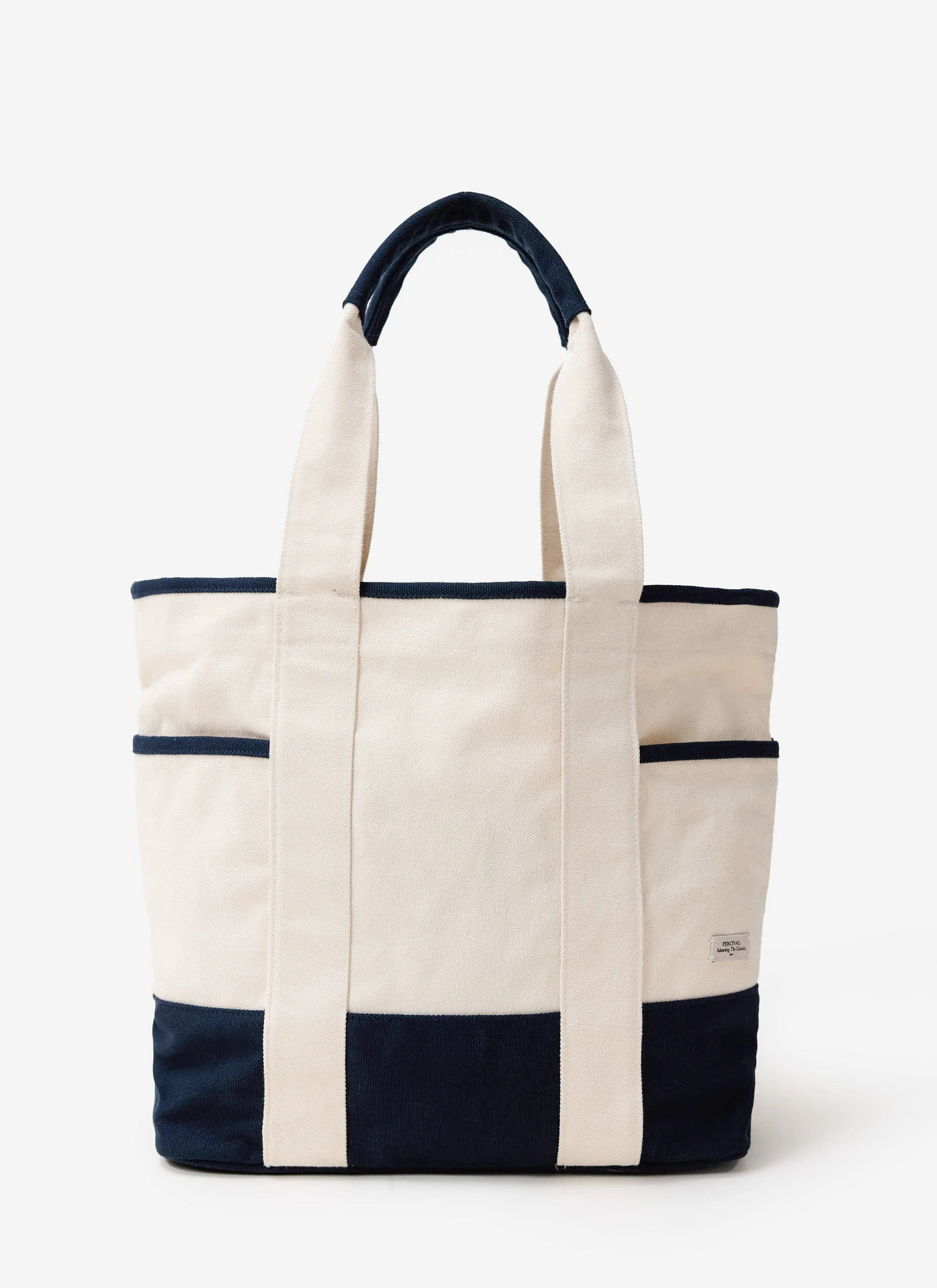 Tote Bag | Cotton Canvas | Ecru Navy - Image 5