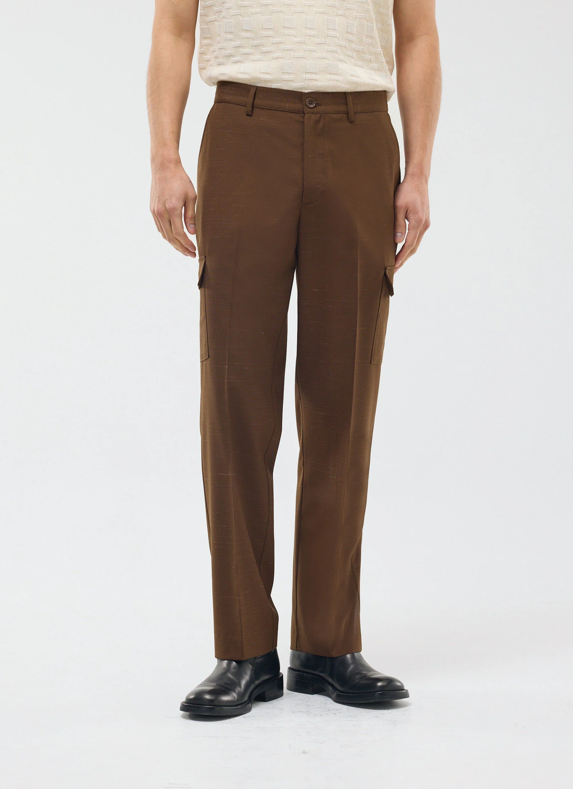 Trentino Tailored Patch Pocket Trouser | Brown