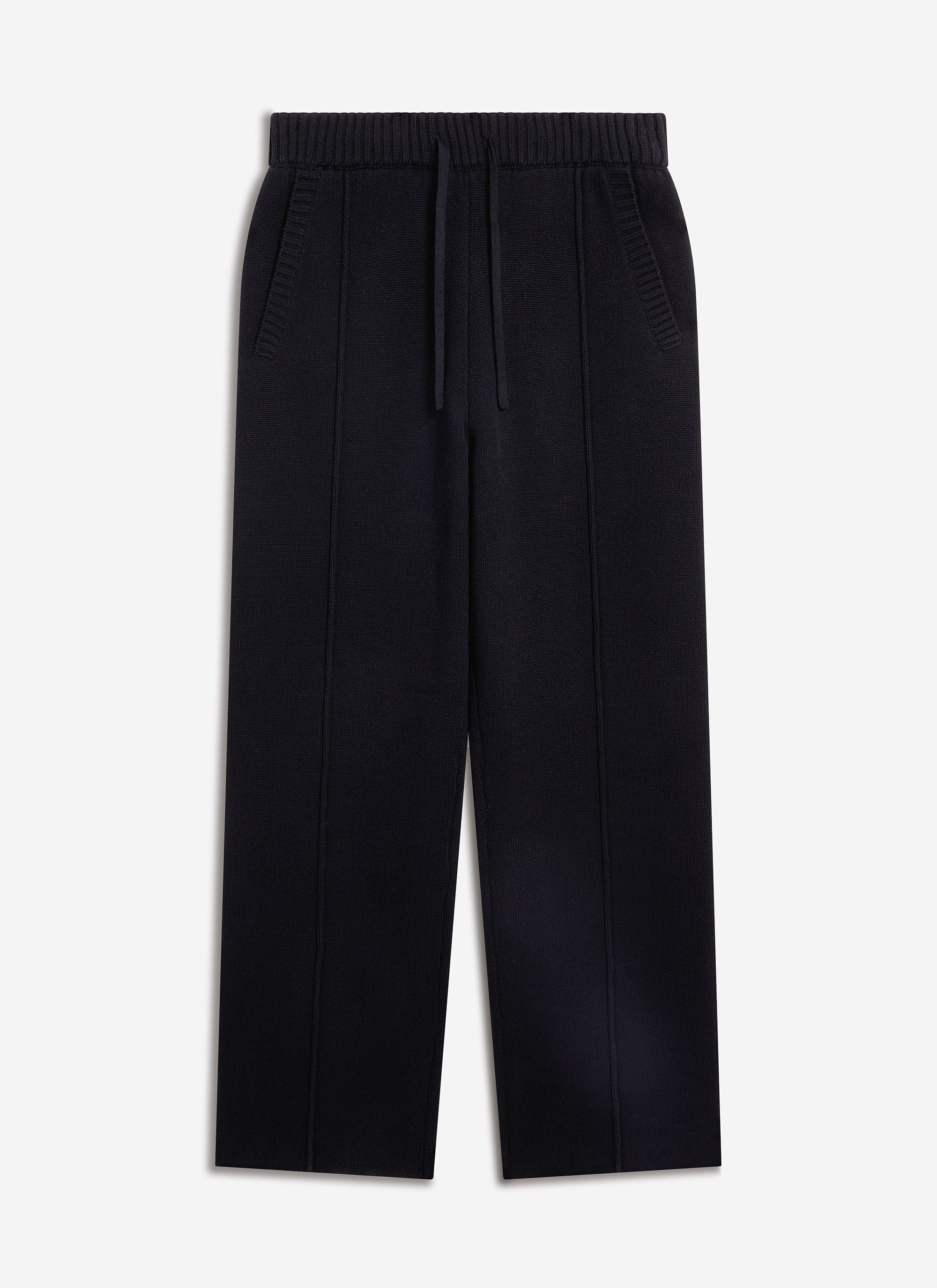 Chronicle Knitted Straight Leg Trackpant | Cotton | Black