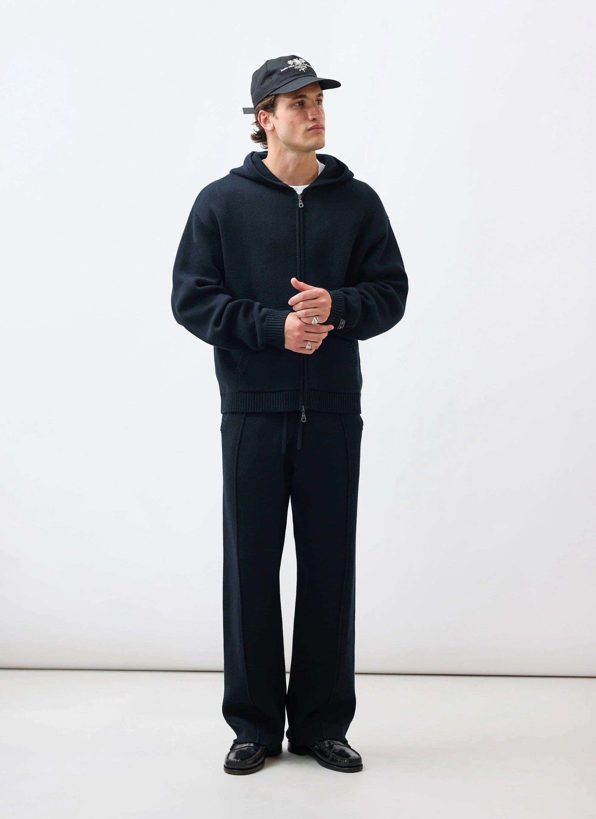 Chronicle Knitted Straight Leg Trackpant | Cotton | Black - Image 2