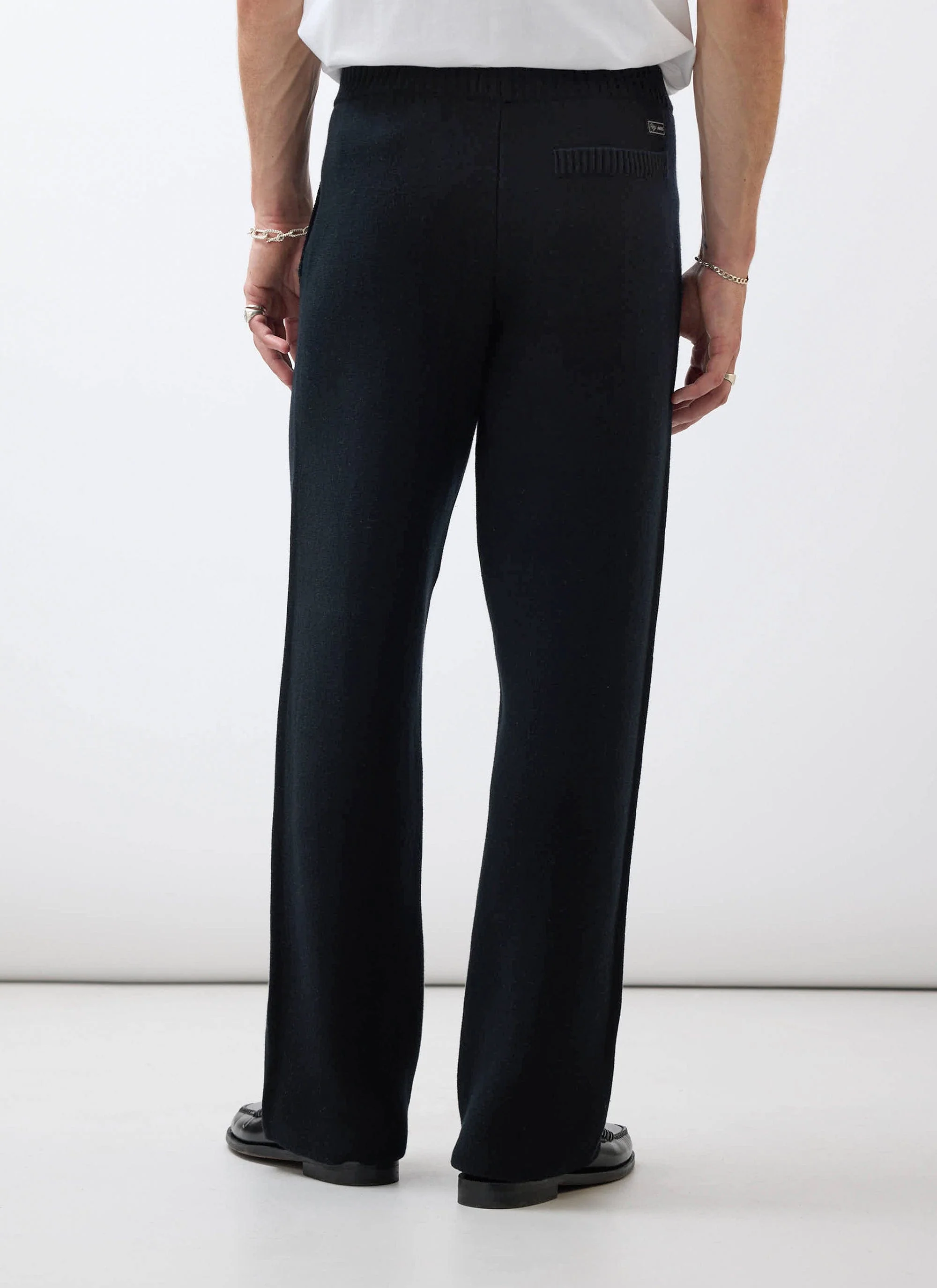 Chronicle Knitted Straight Leg Trackpant | Cotton | Black - Image 5