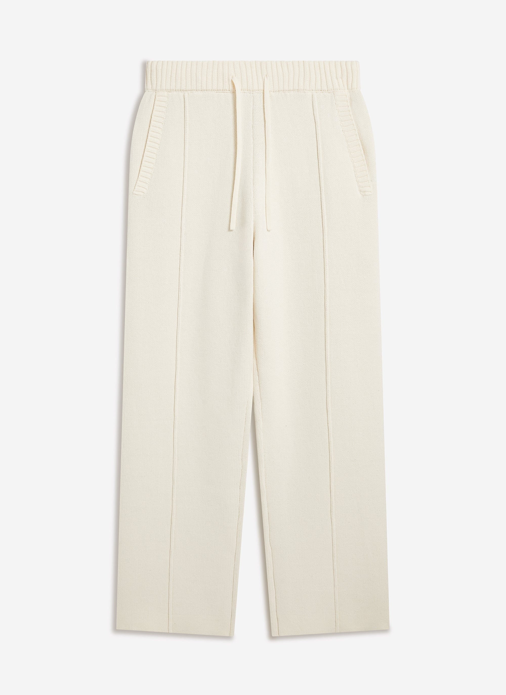 Chronicle Knitted Straight Leg Trackpant | Cotton | Ecru
