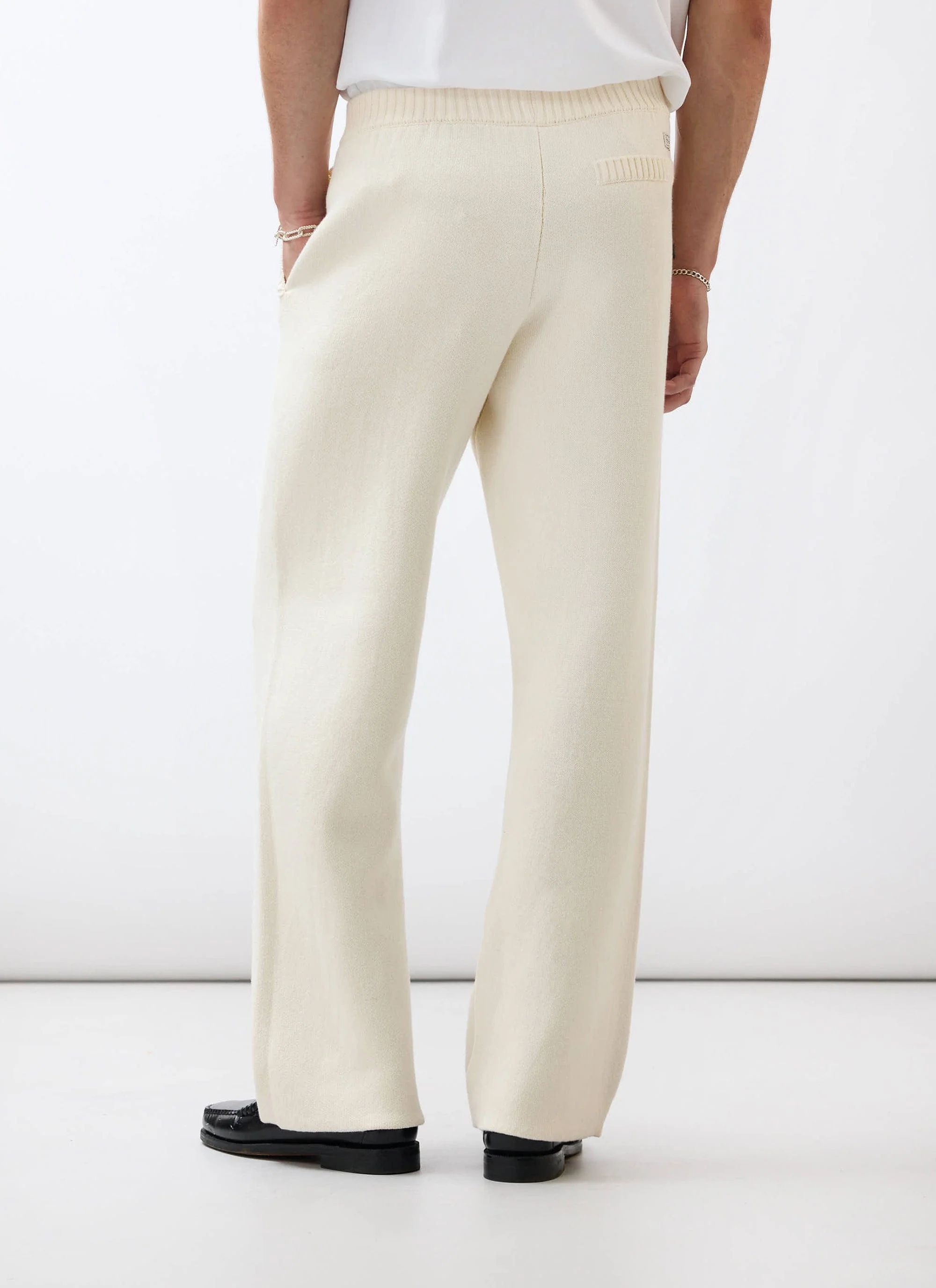 Chronicle Knitted Straight Leg Trackpant | Cotton | Ecru - Image 5