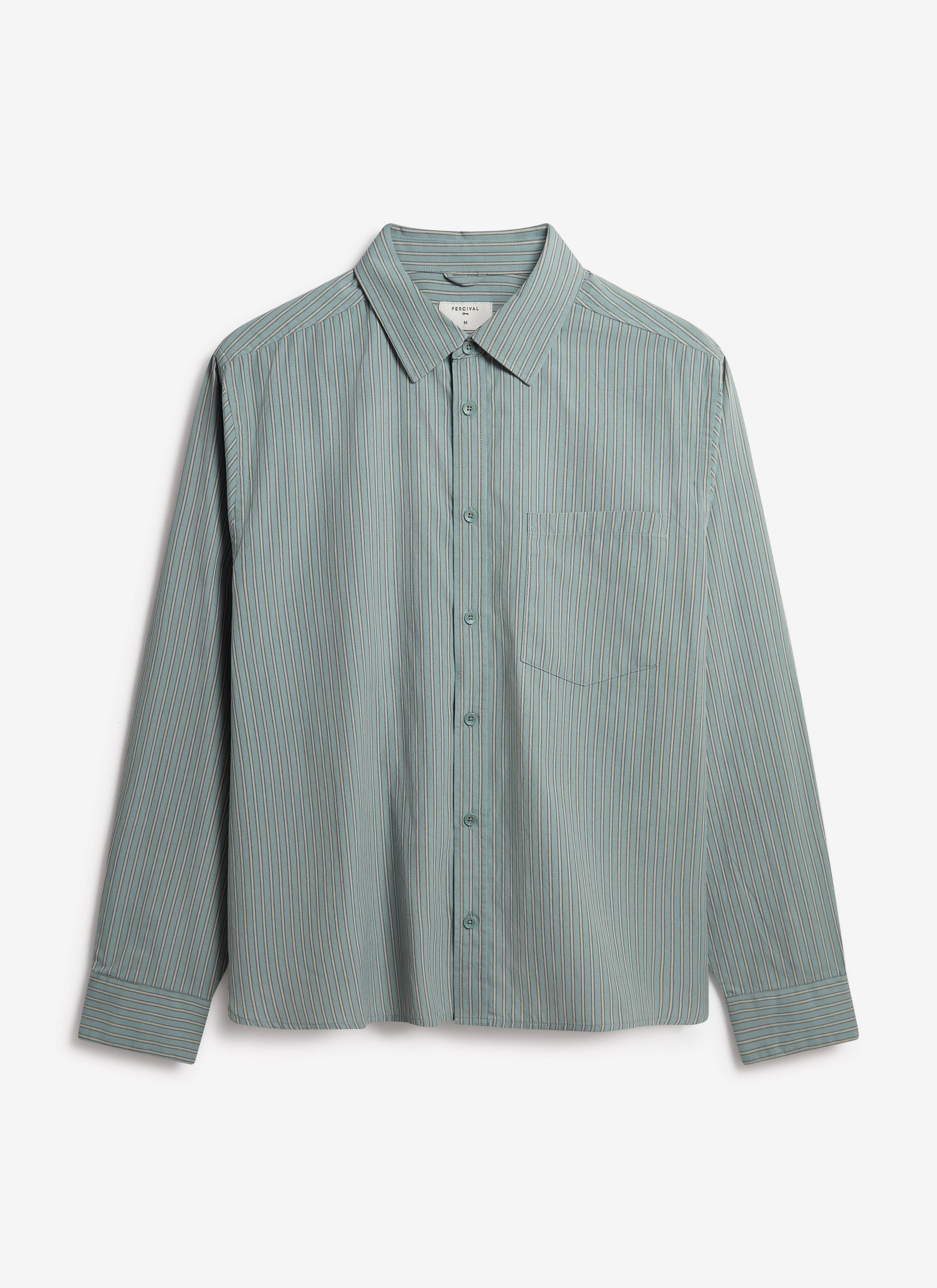 Clancy Striped Long Sleeve Shirt | Cotton | Blue