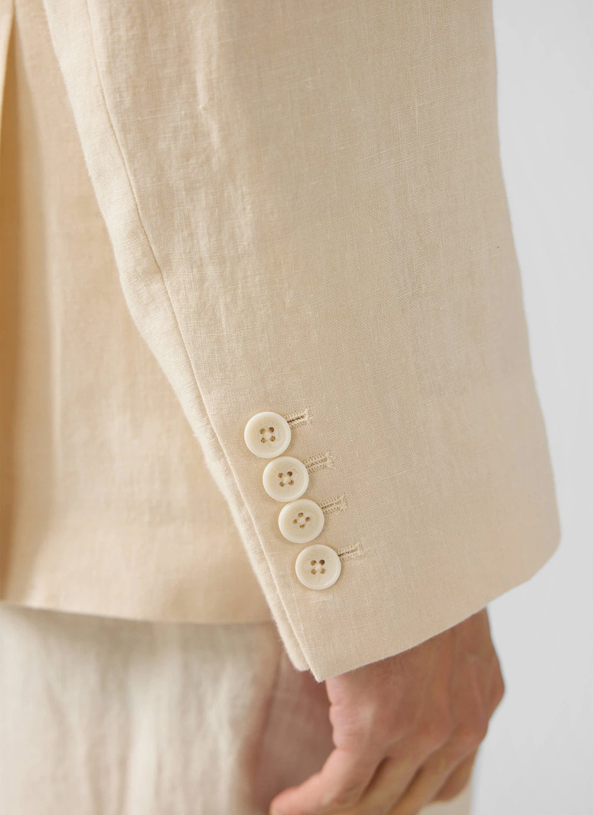 Clifton Boxy Double Breasted Blazer | Linen | Cream - Image 3