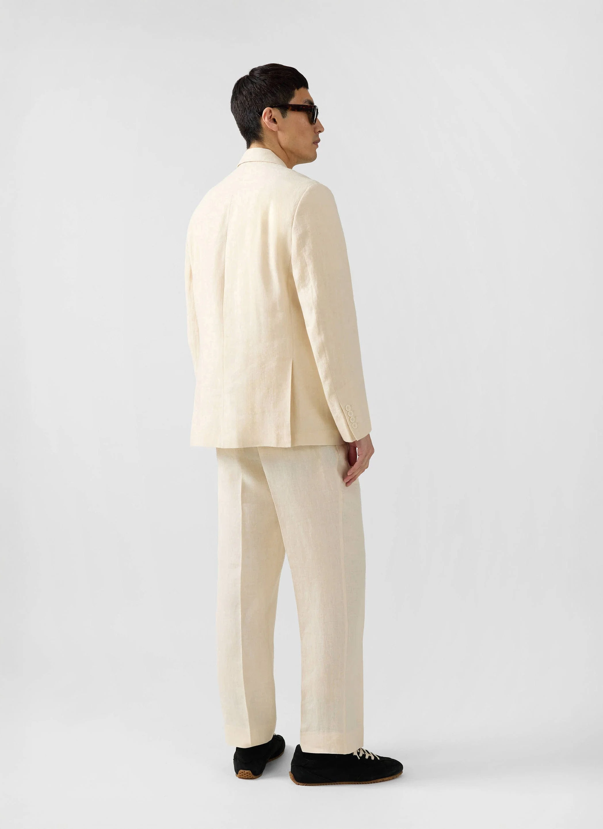 Clifton Boxy Double Breasted Blazer | Linen | Cream - Image 4