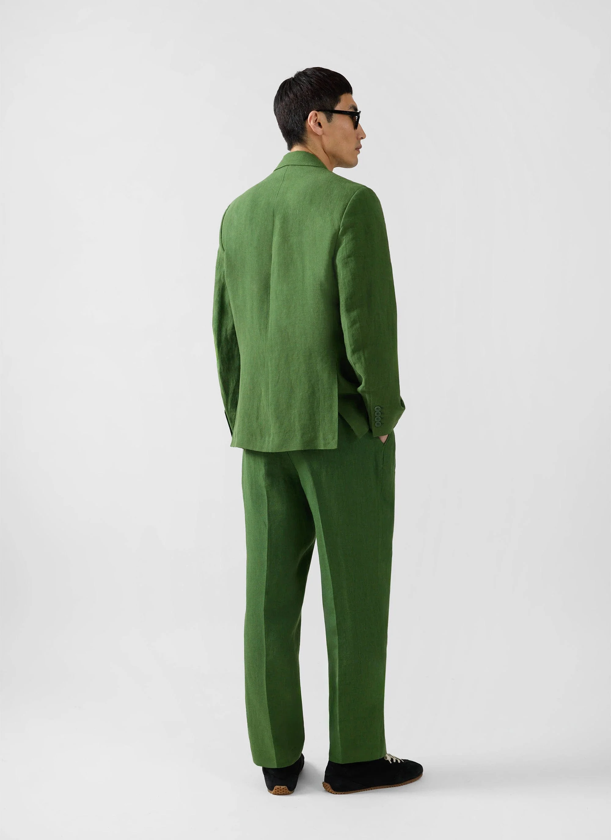 Clifton Boxy Double Breasted Blazer | Linen | Forest - Image 5