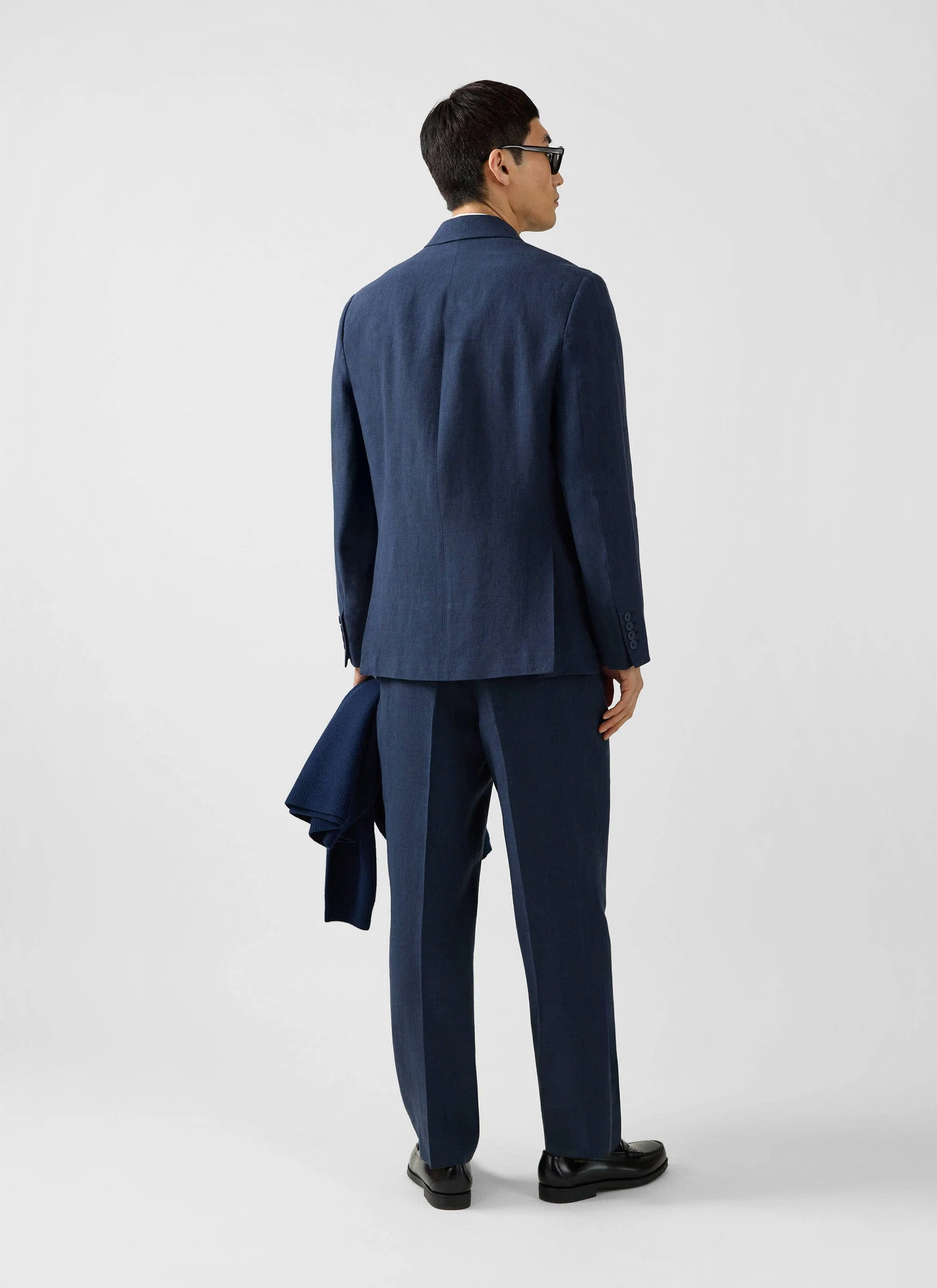 Clifton Boxy Double Breasted Blazer | Linen | Navy - Image 8