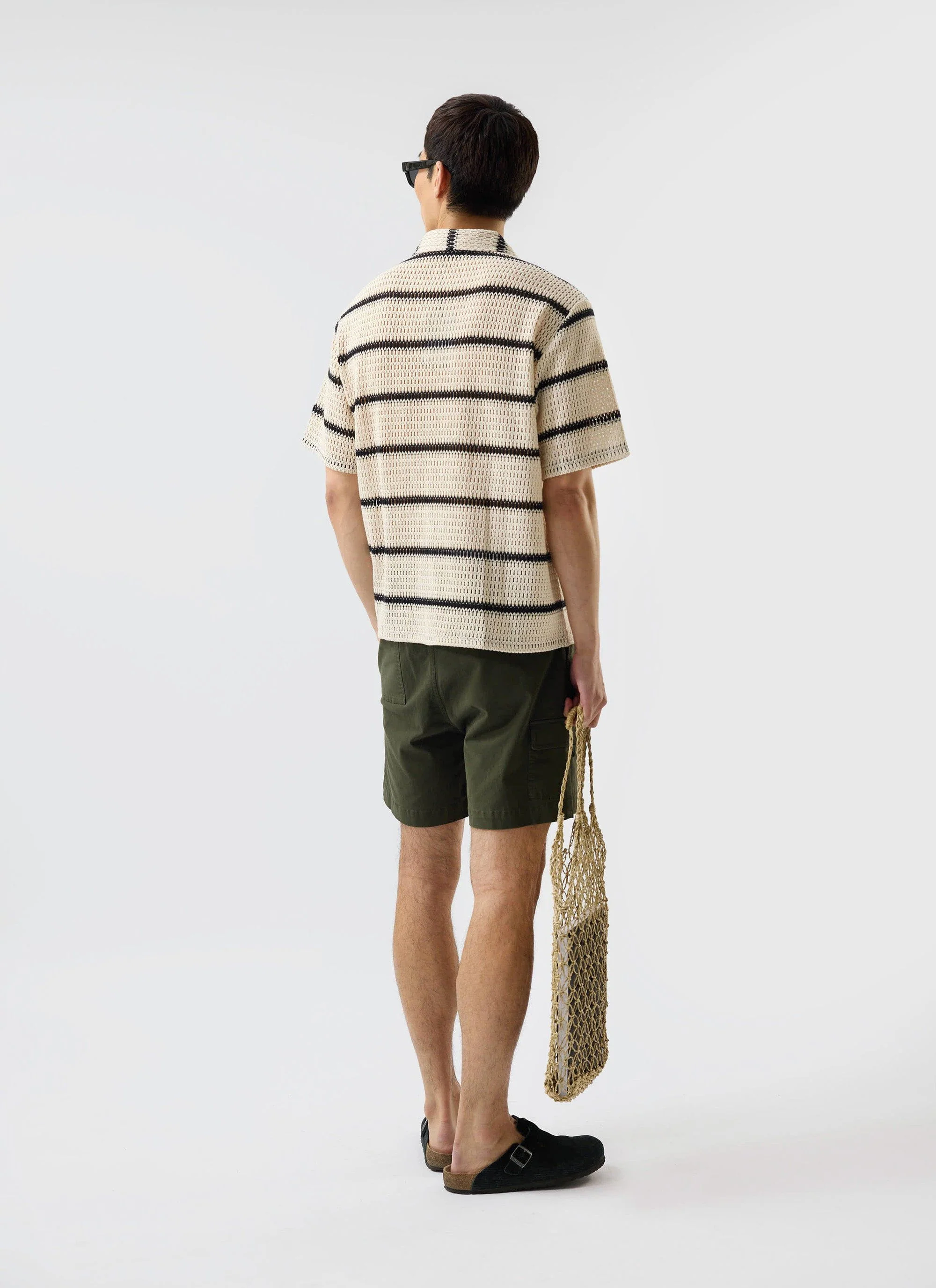 Crochet Groundsman Cuban Shirt | Ecru with Black - Image 5