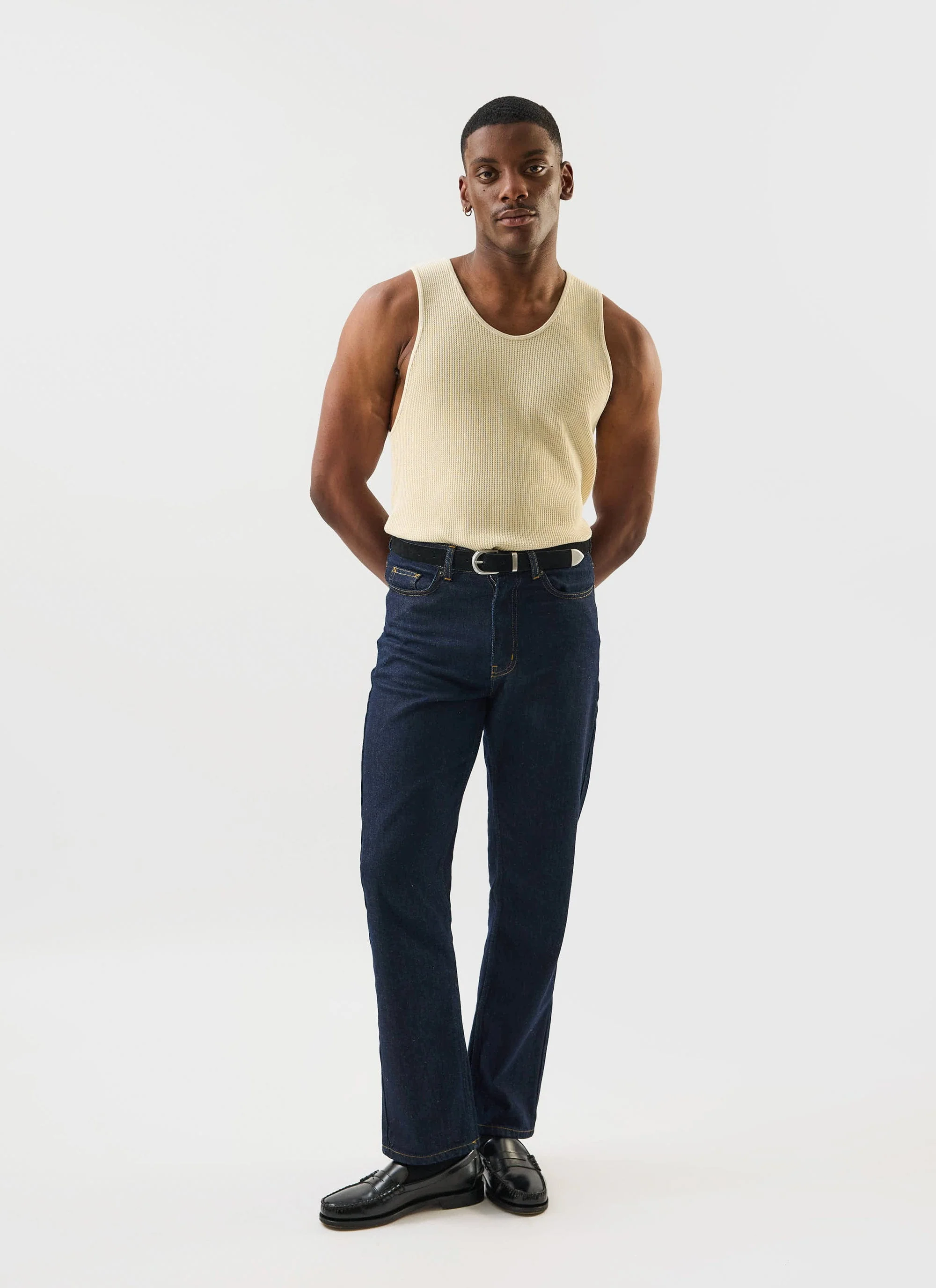 Cotton Waffle Vest | Ecru - Image 2