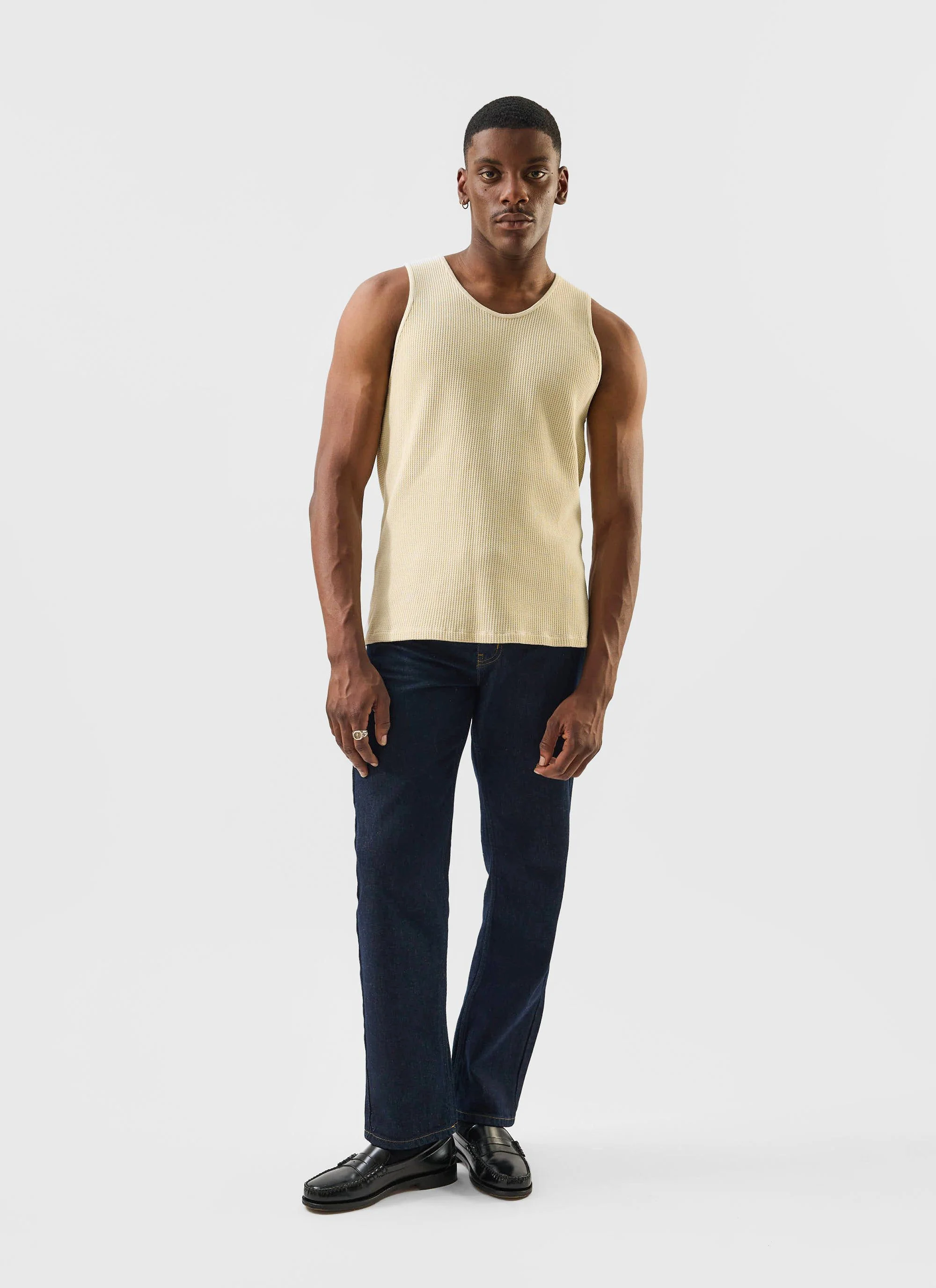 Cotton Waffle Vest | Ecru - Image 6