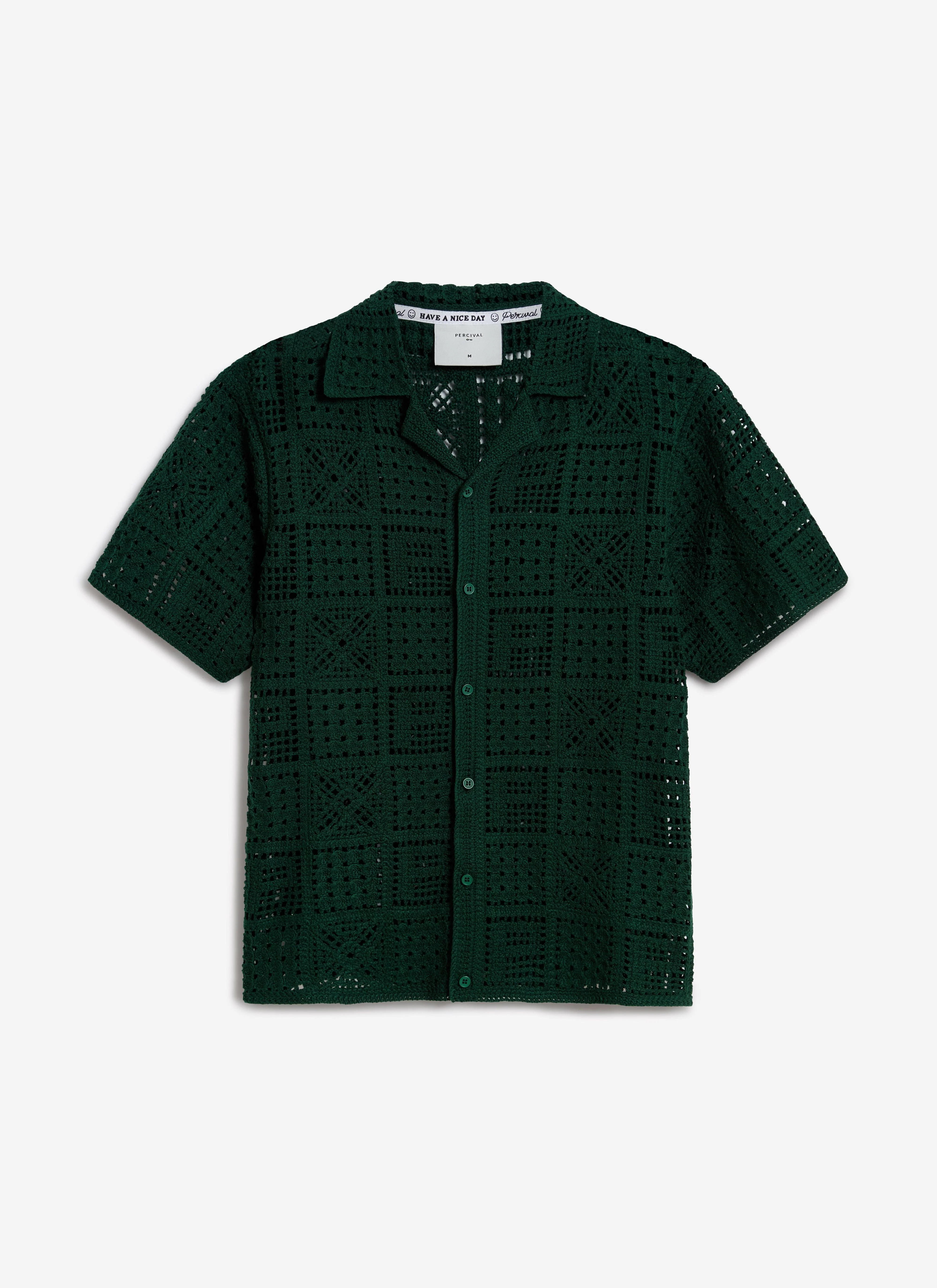 Crochet Groundsman Shirt | Cotton | Forest
