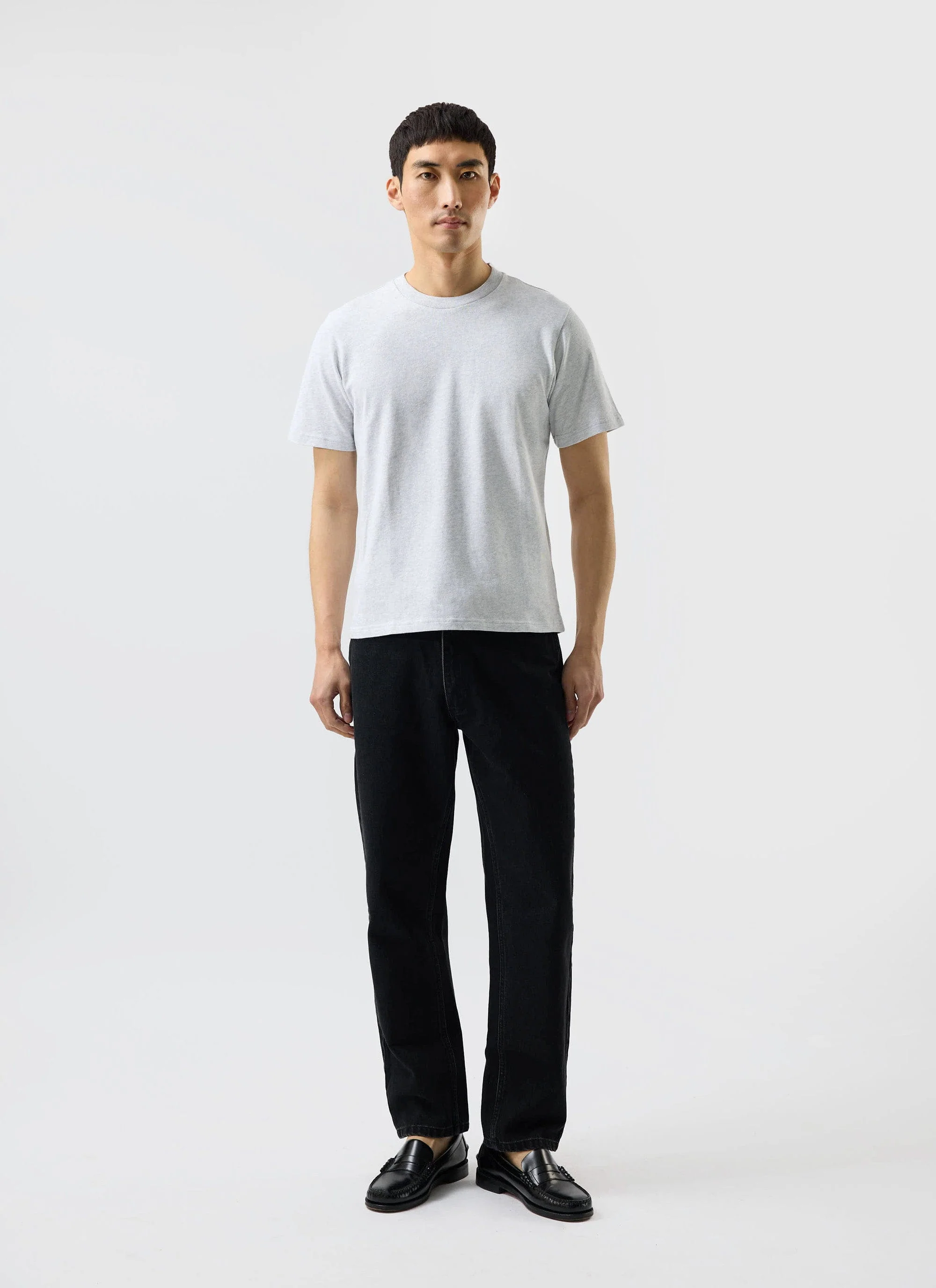 Cropped Regular Fit T Shirt | Organic Cotton | Grey - Image 2