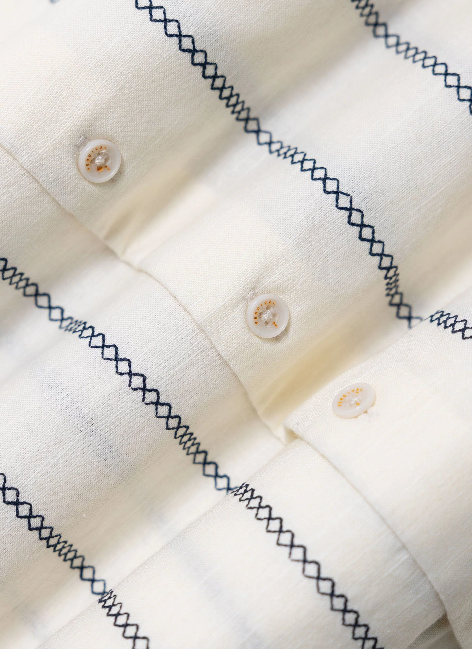 Cross Stitch Boxy Clerk Shirt | Ecru - Image 11