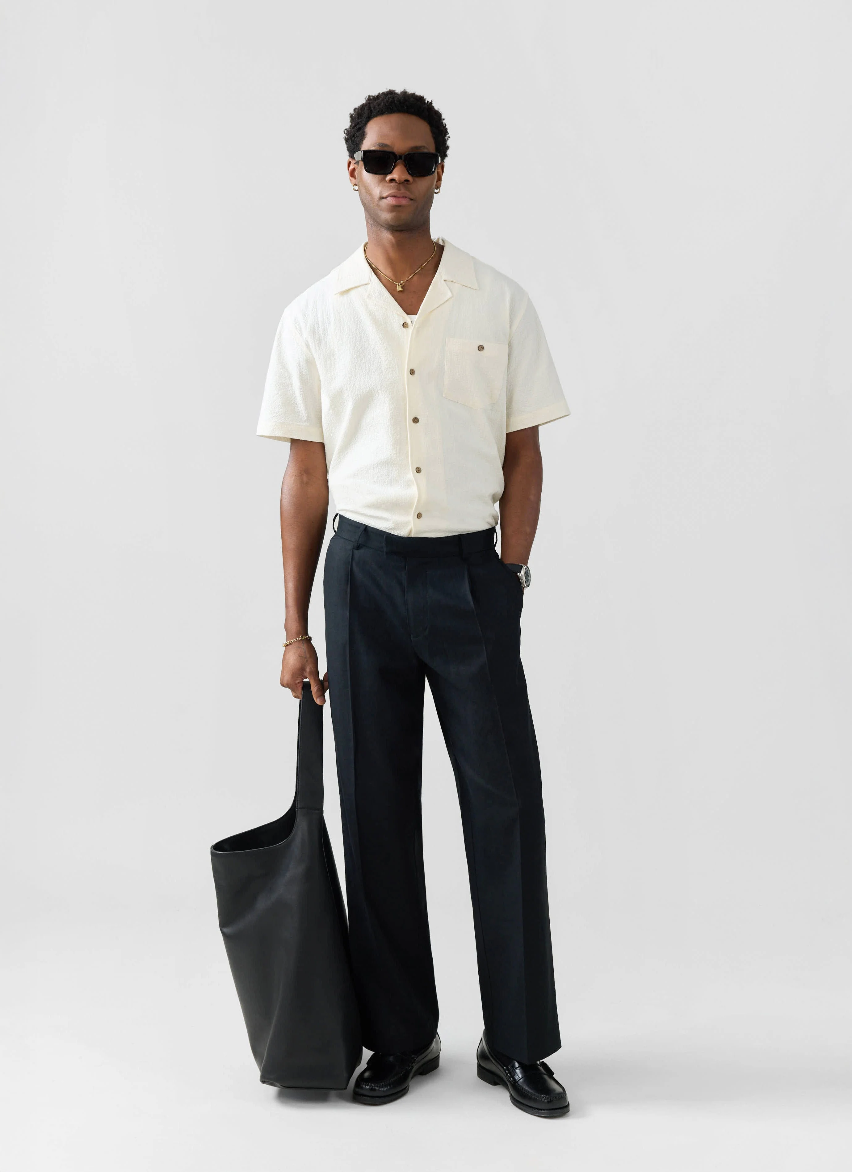 Cuban Shirt | Seersucker | Ecru - Image 8