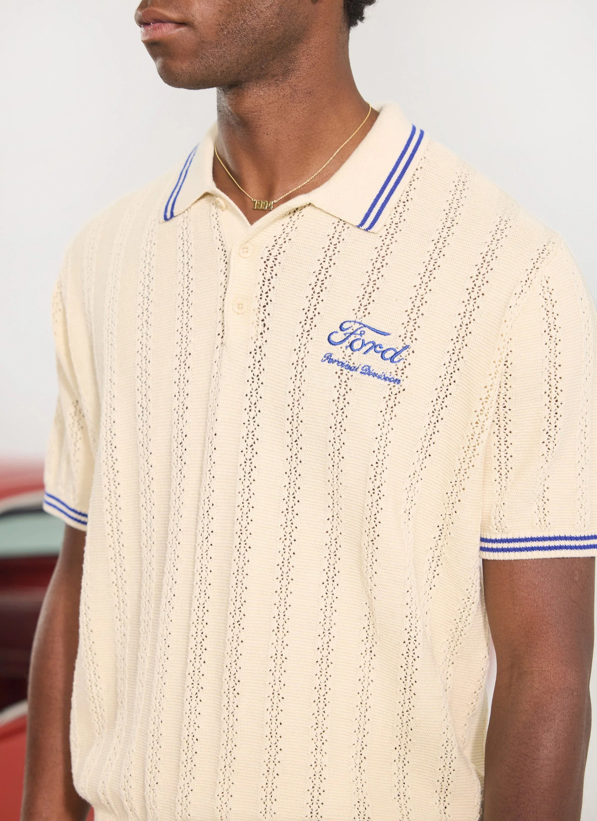 Dealership Knitted Polo | Percival x Ford | Ecru - Image 5