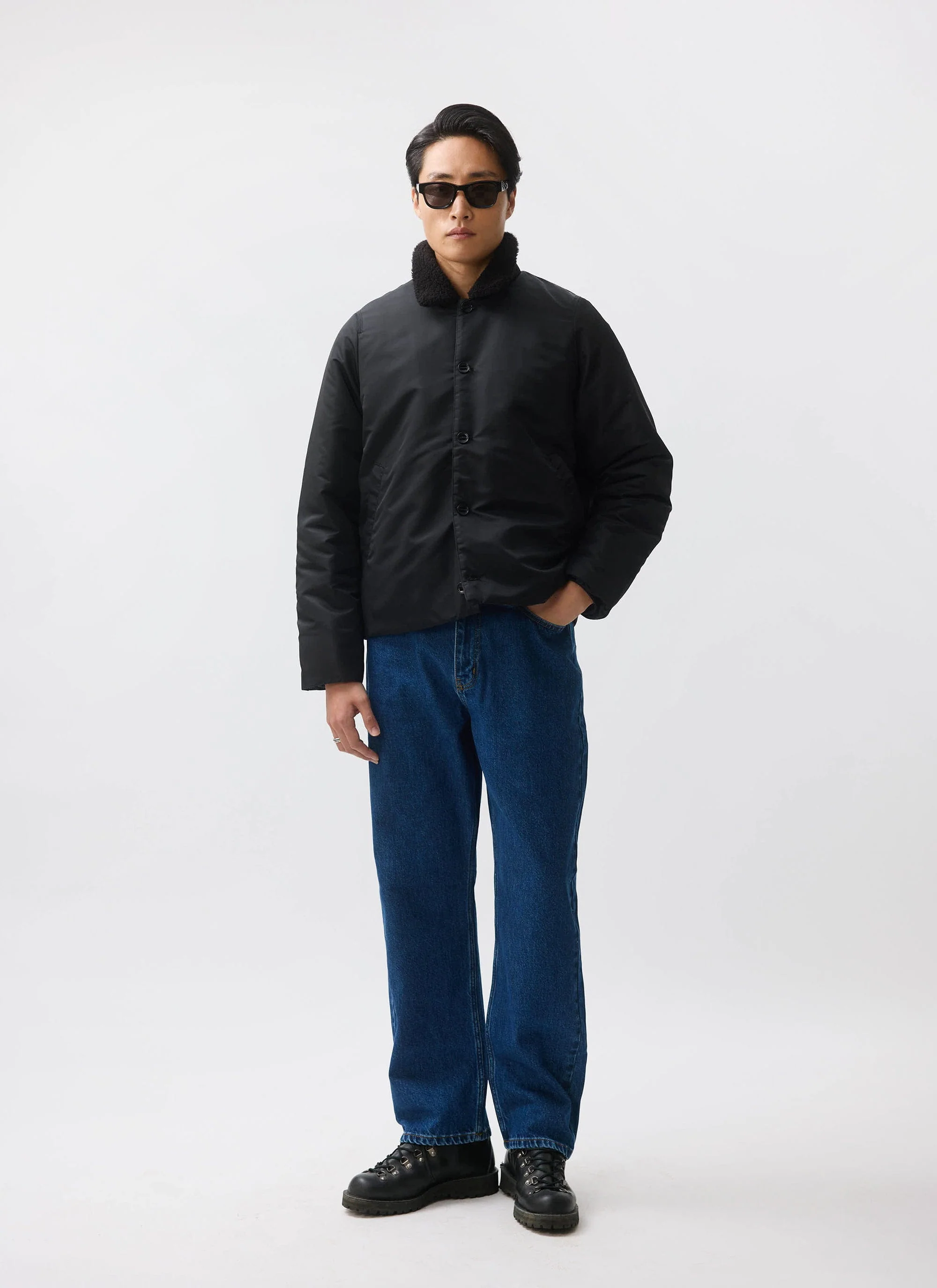 Doppio Bomber Jacket | Nylon | Black - Image 8