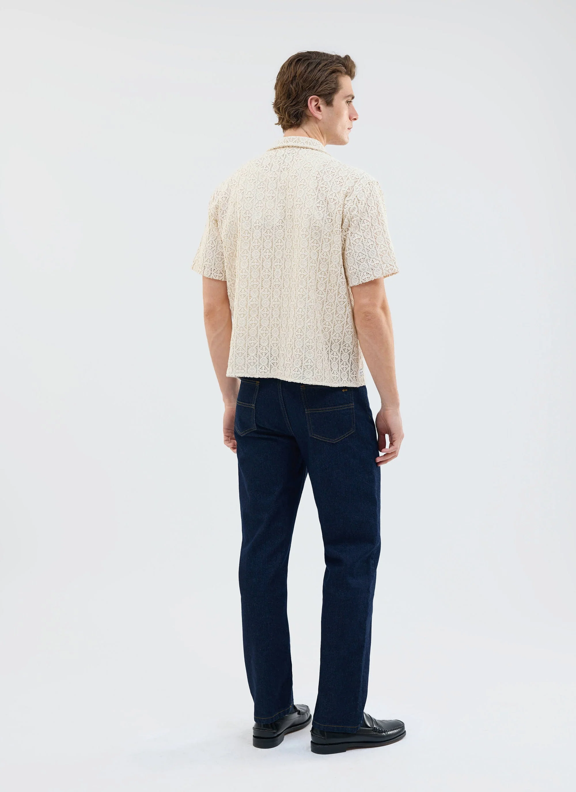 Elio Crochet Cuban Shirt | Ecru - Image 6