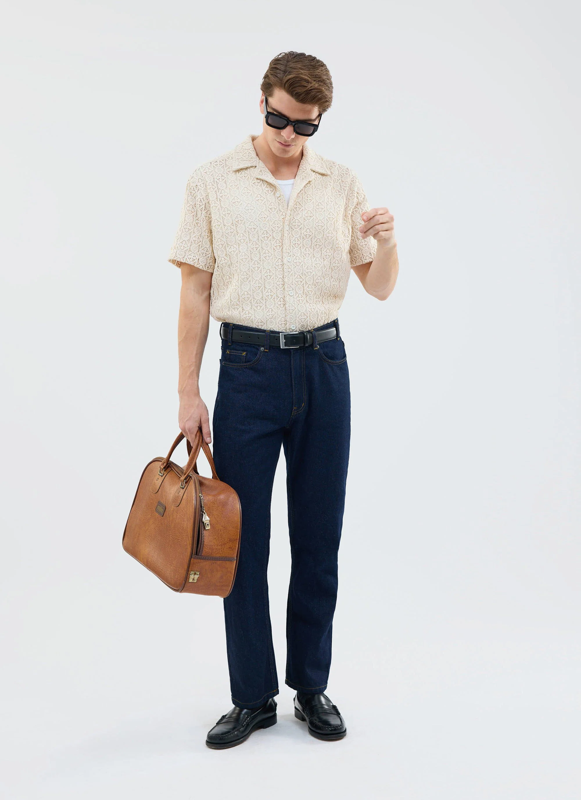 Elio Crochet Cuban Shirt | Ecru - Image 8