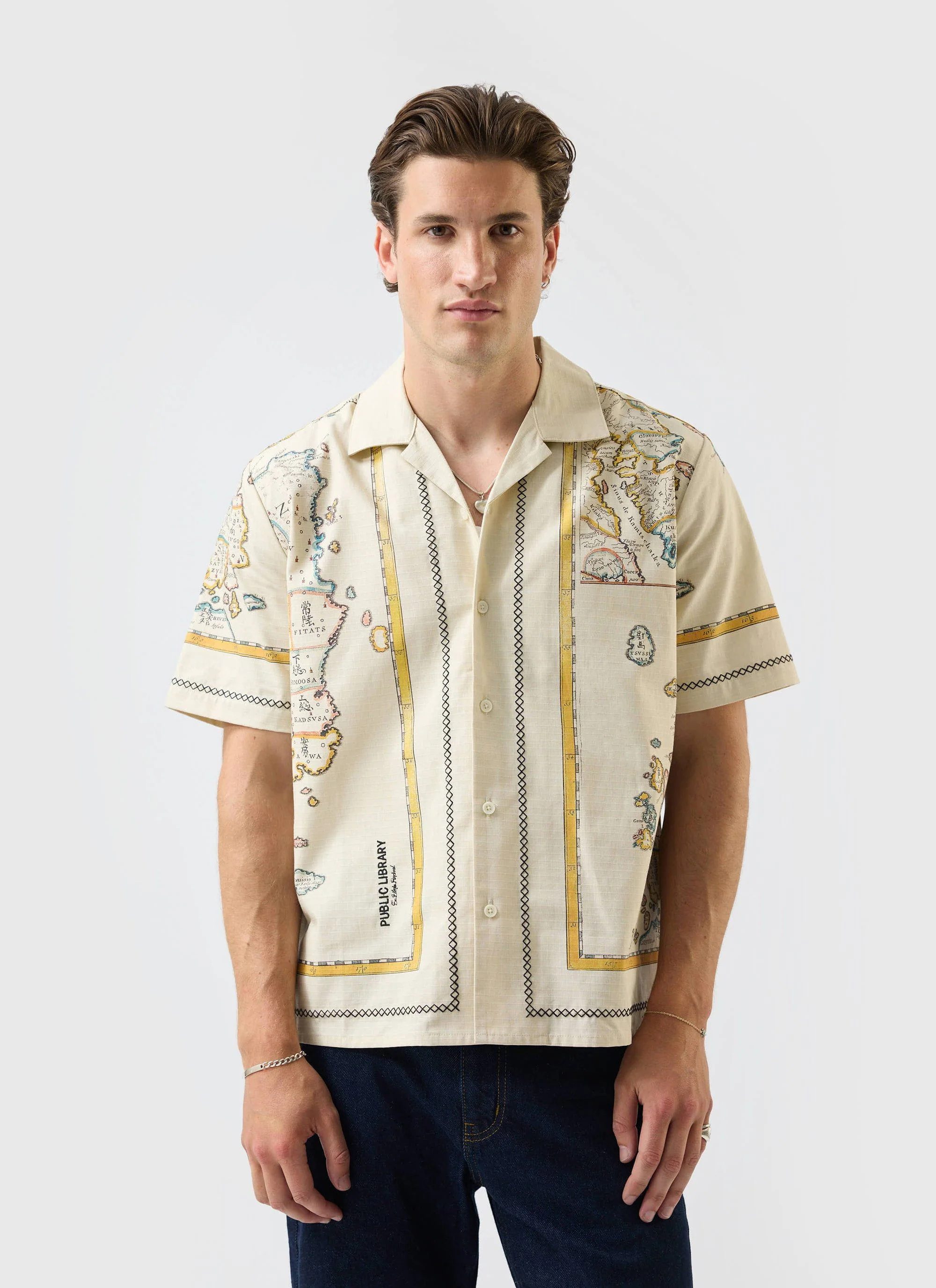 Ex Libris Cuban Shirt | Cotton Ripstop | Ecru - Image 3