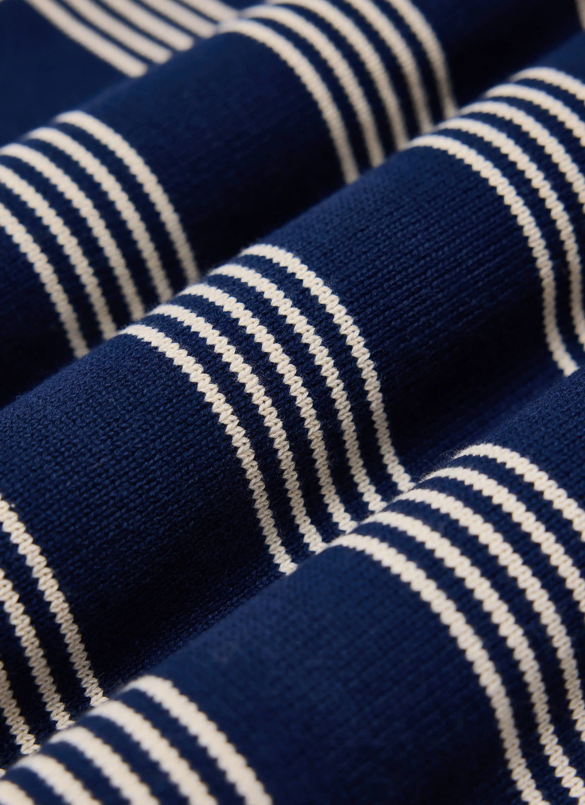 Fiction Striped Knitted T Shirt | Cotton | Navy - Image 3