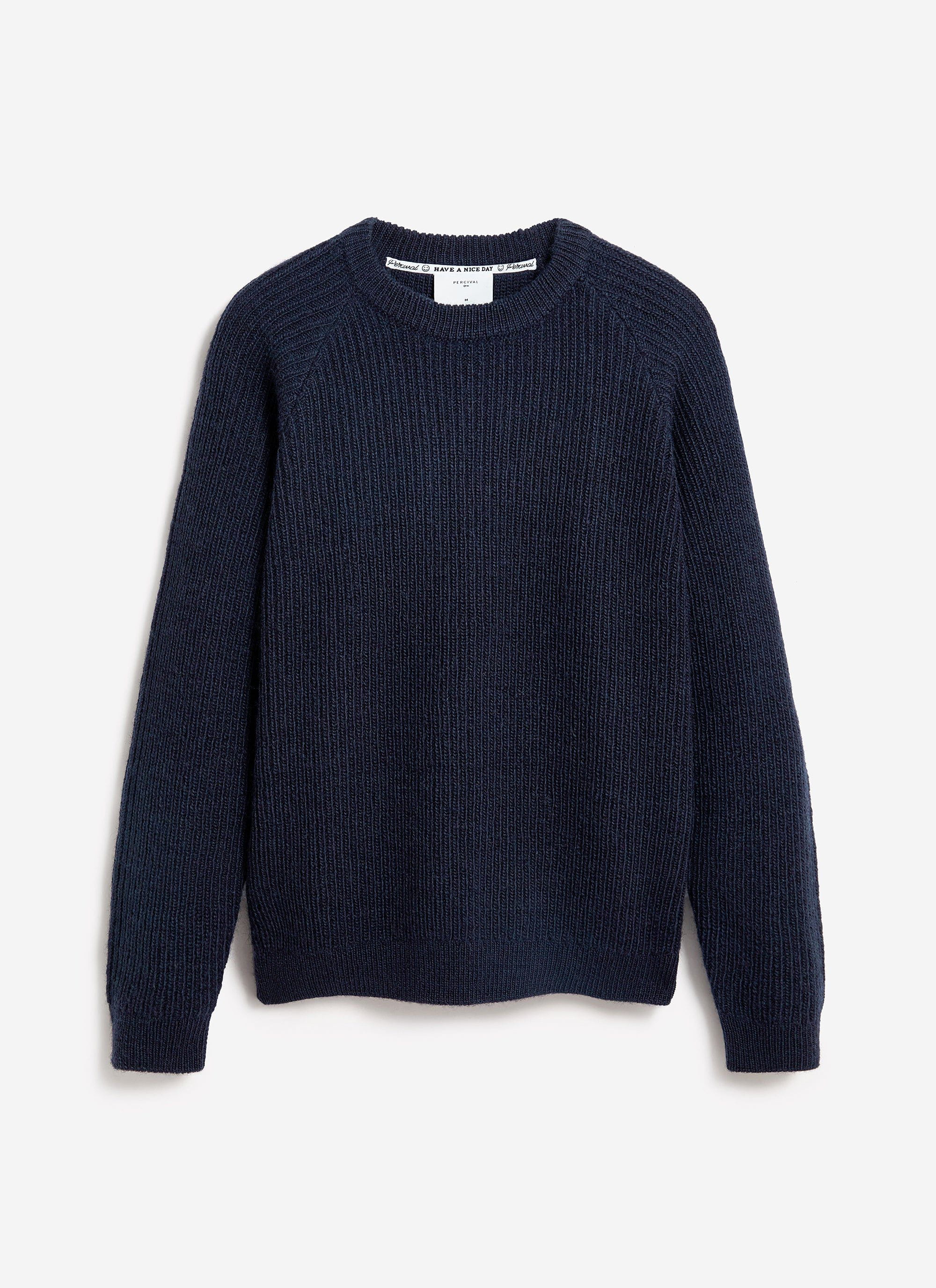 Fisherman Raglan Jumper | Wool | Navy