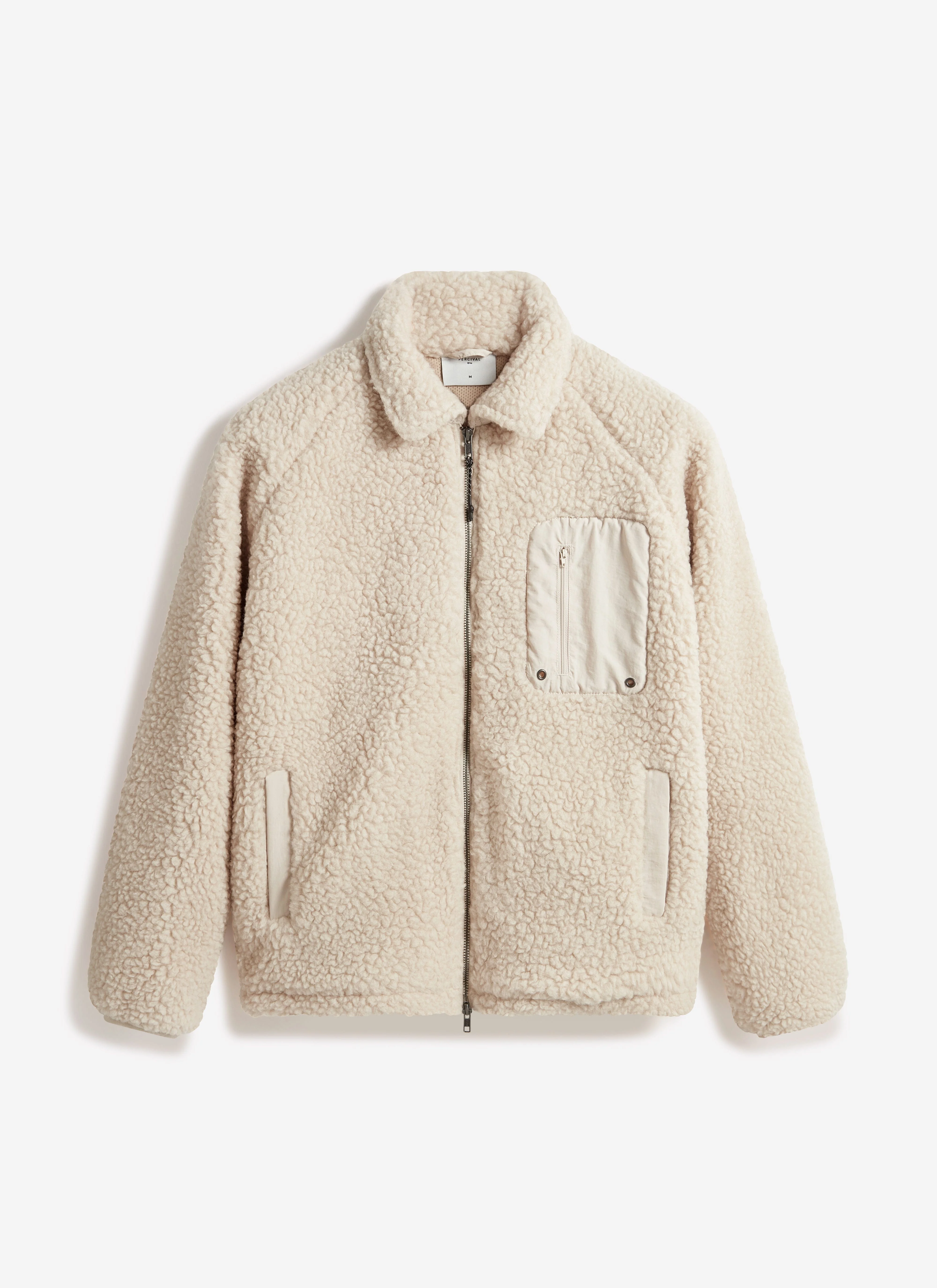 Men's Wool Fleece Jacket | Ecru - Image 11
