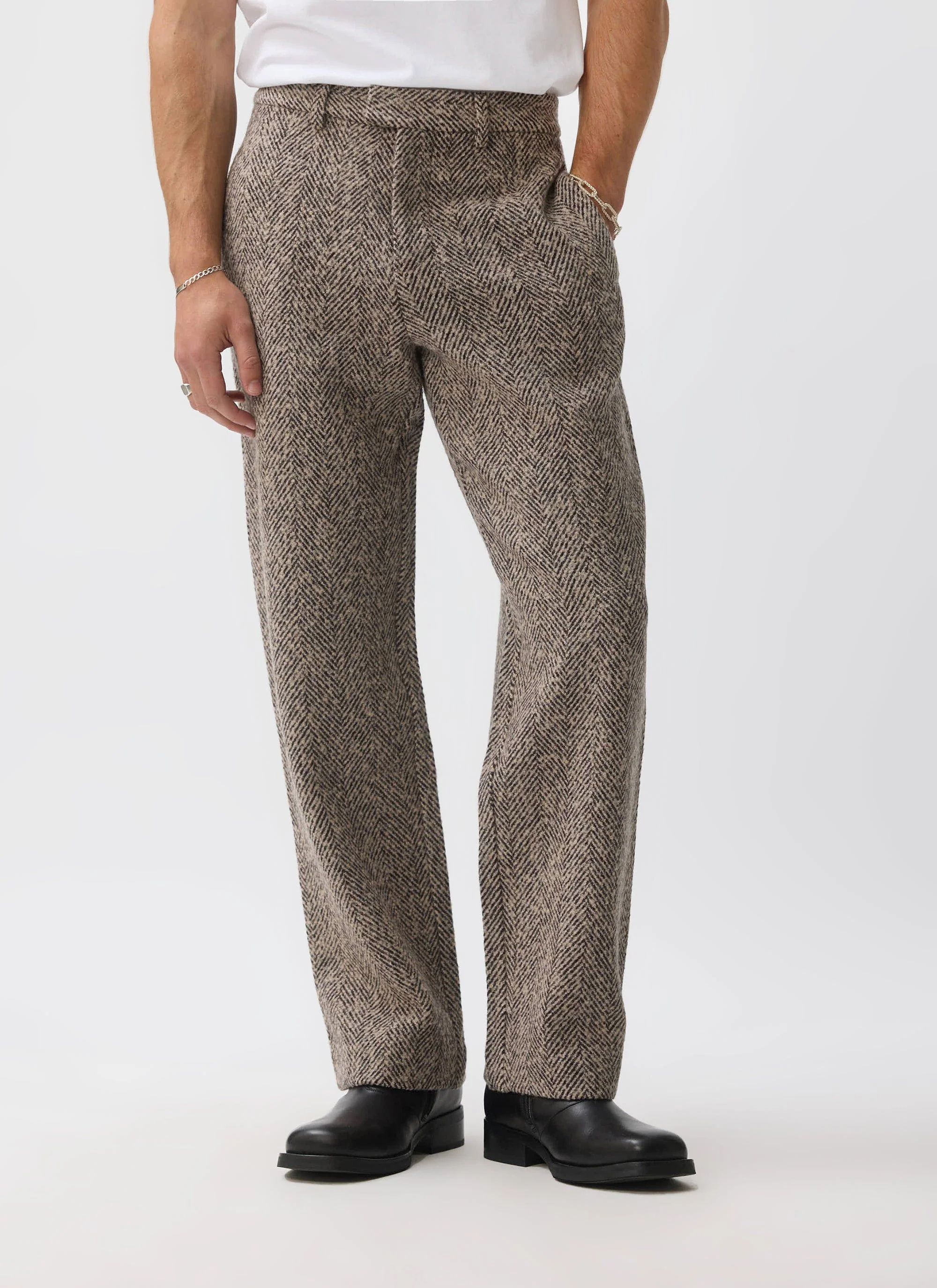 Herringbone Trousers | Ecru - Image 2