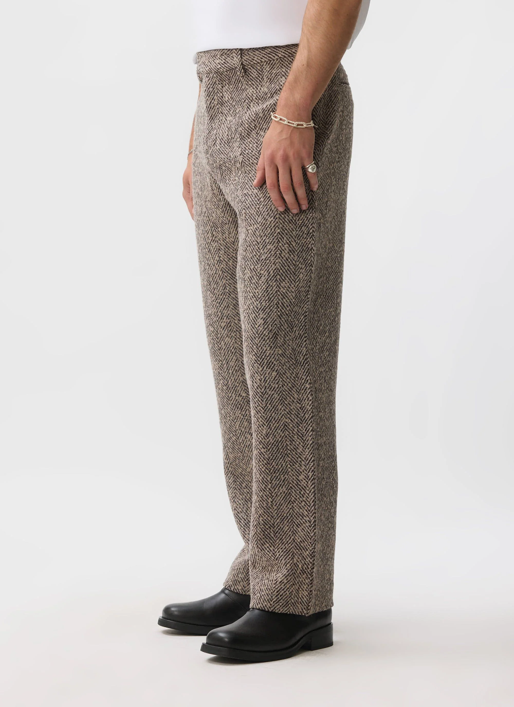 Herringbone Trousers | Ecru - Image 3