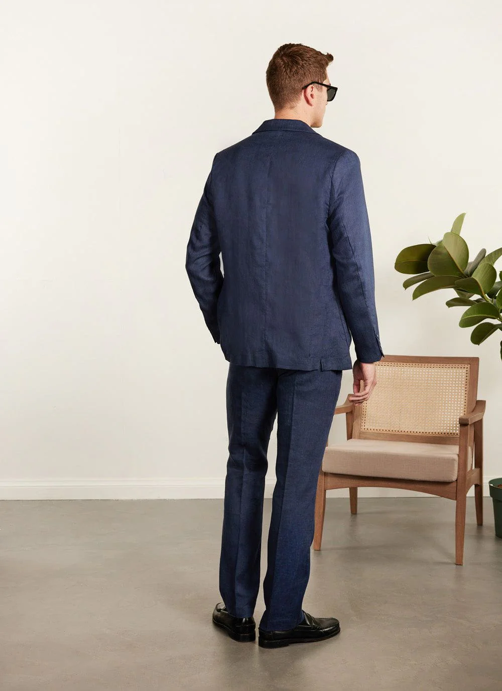 Tailored Linen Blazer | Royal Blue - Image 3