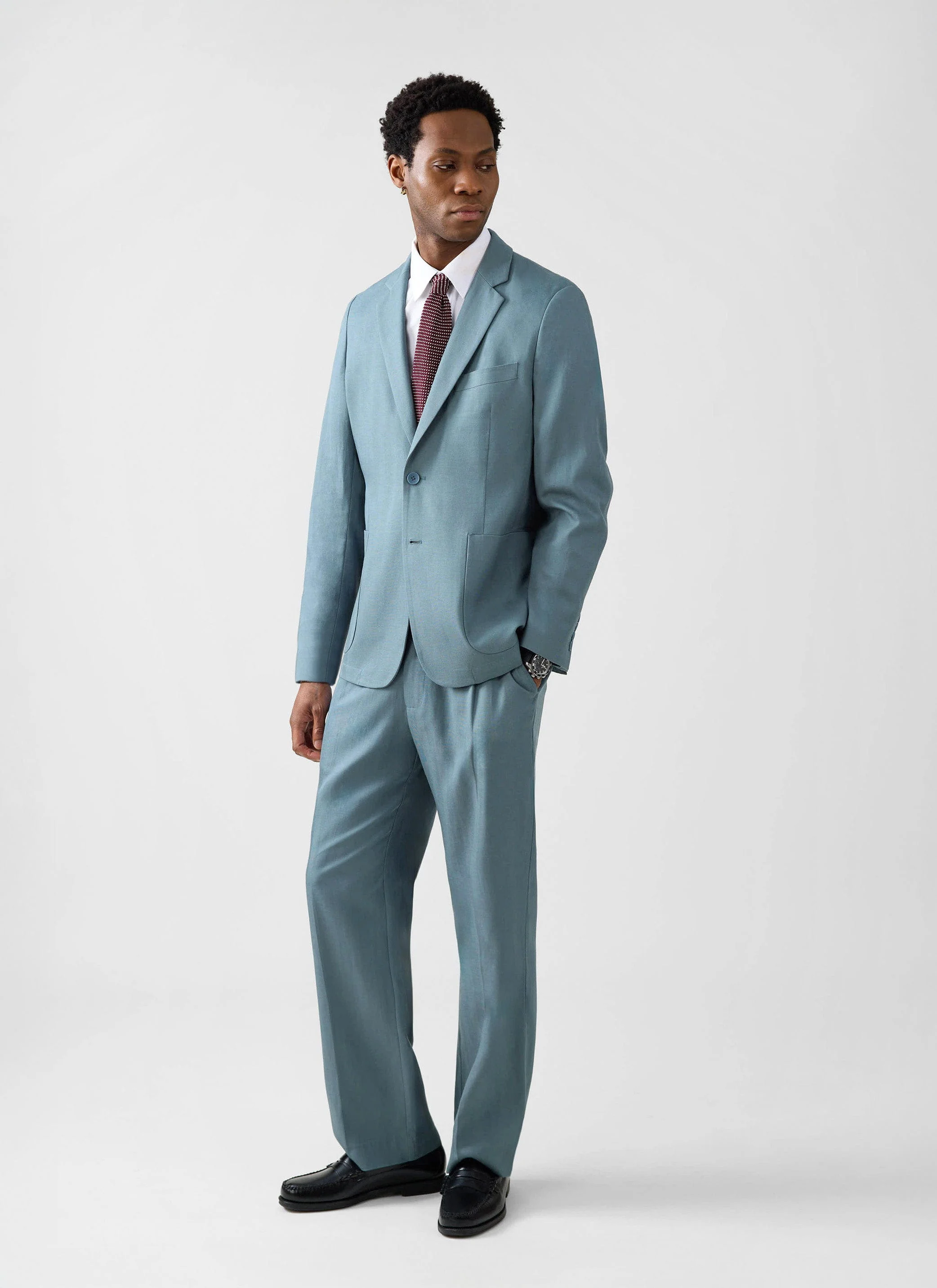 Lyocell Regular Blazer | Slate Blue - Image 7