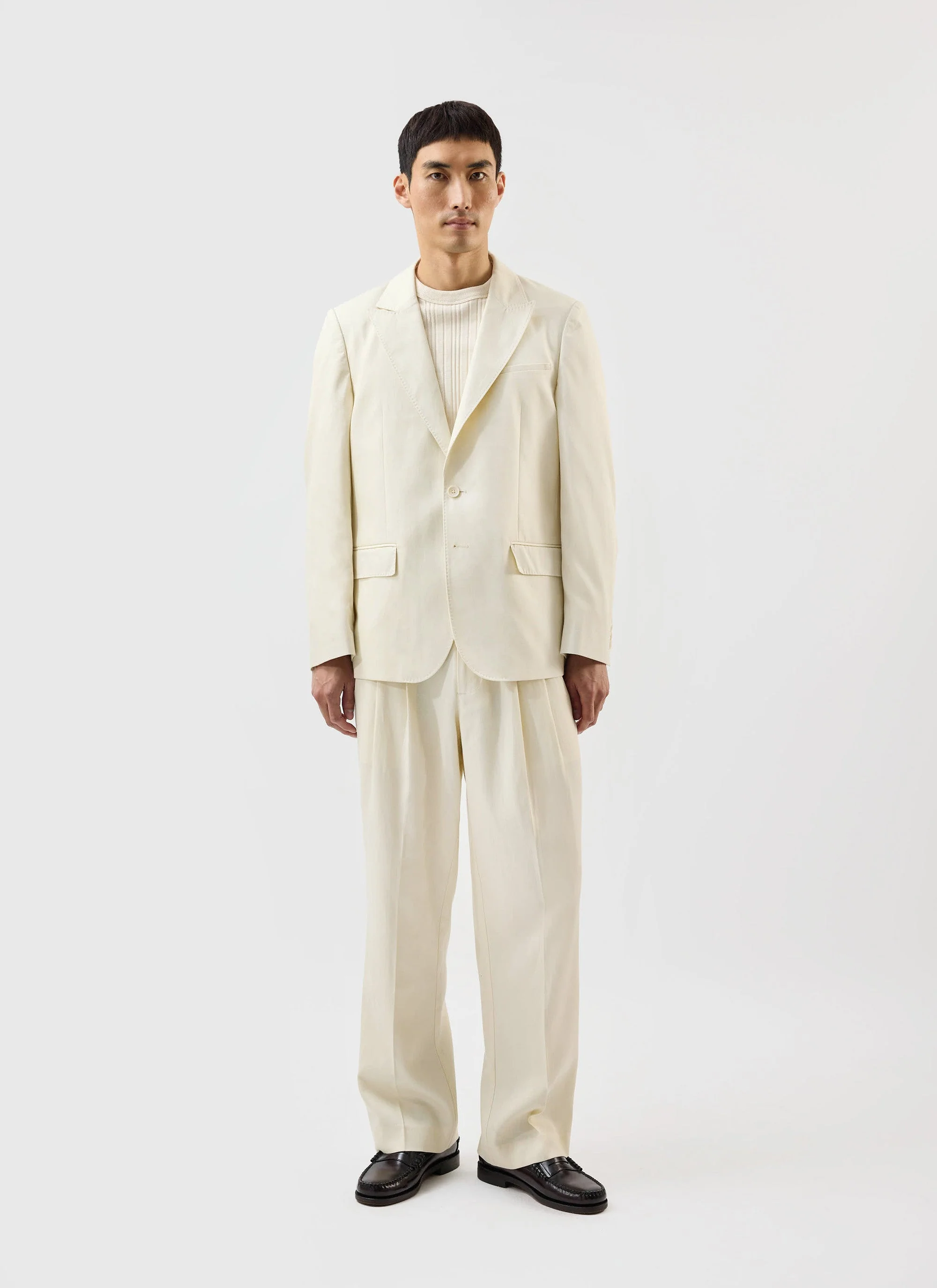 Lyocell Tailored Blazer | Percival x Warren | Ecru - Image 4