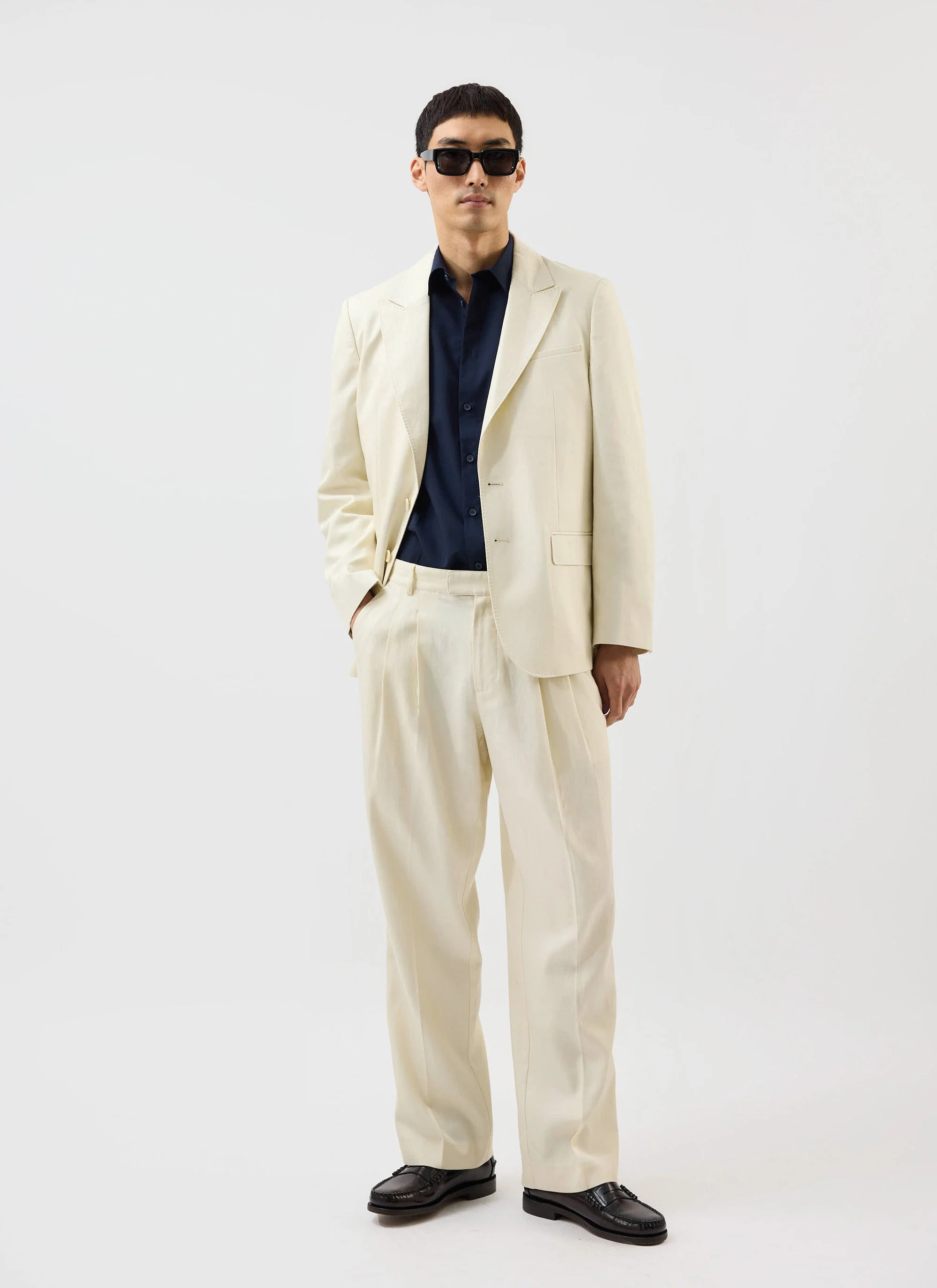 Lyocell Tailored Blazer | Percival x Warren | Ecru - Image 8