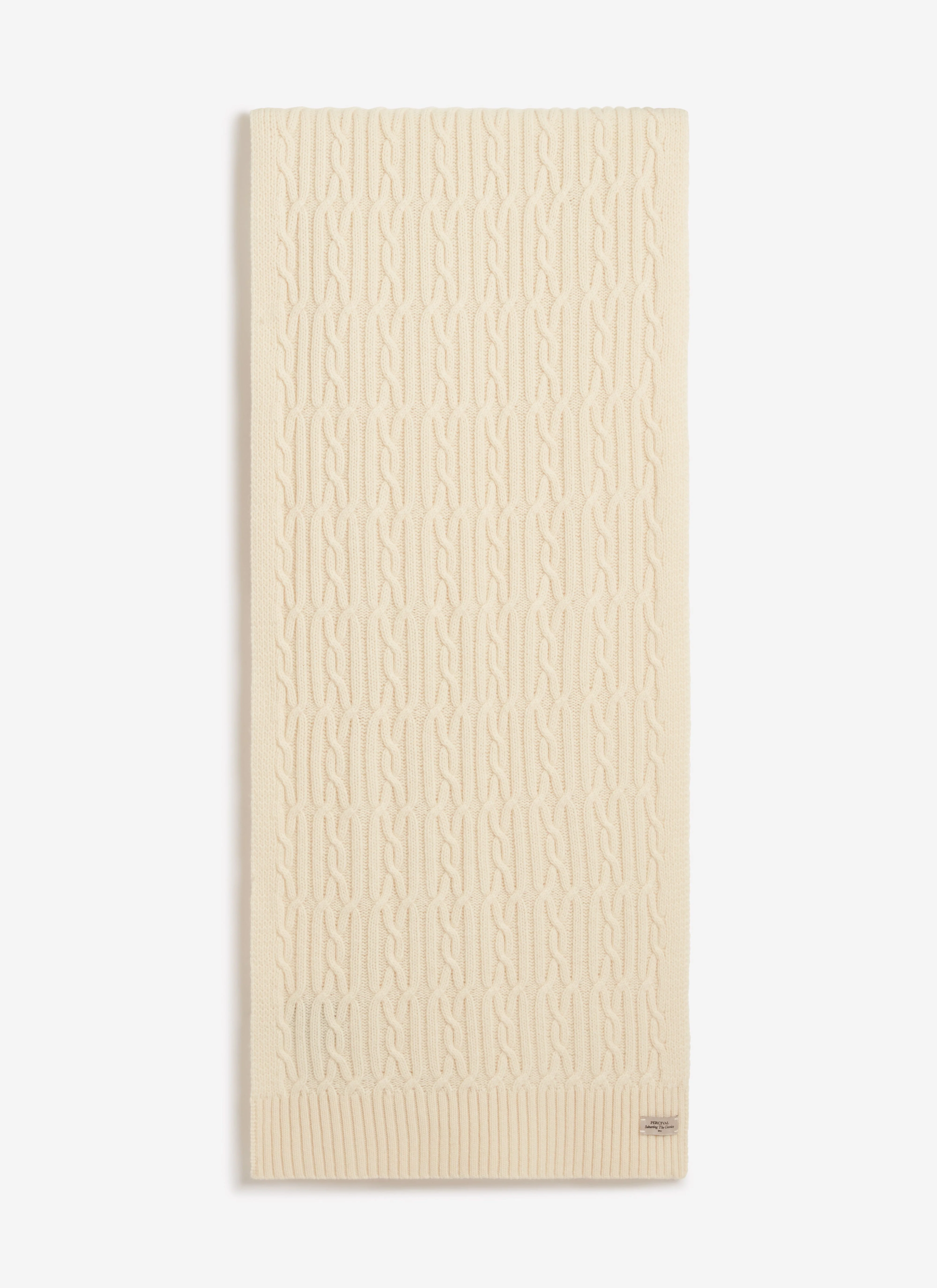 Melville Cable Knited Scarf | Wool | Ecru - Image 3