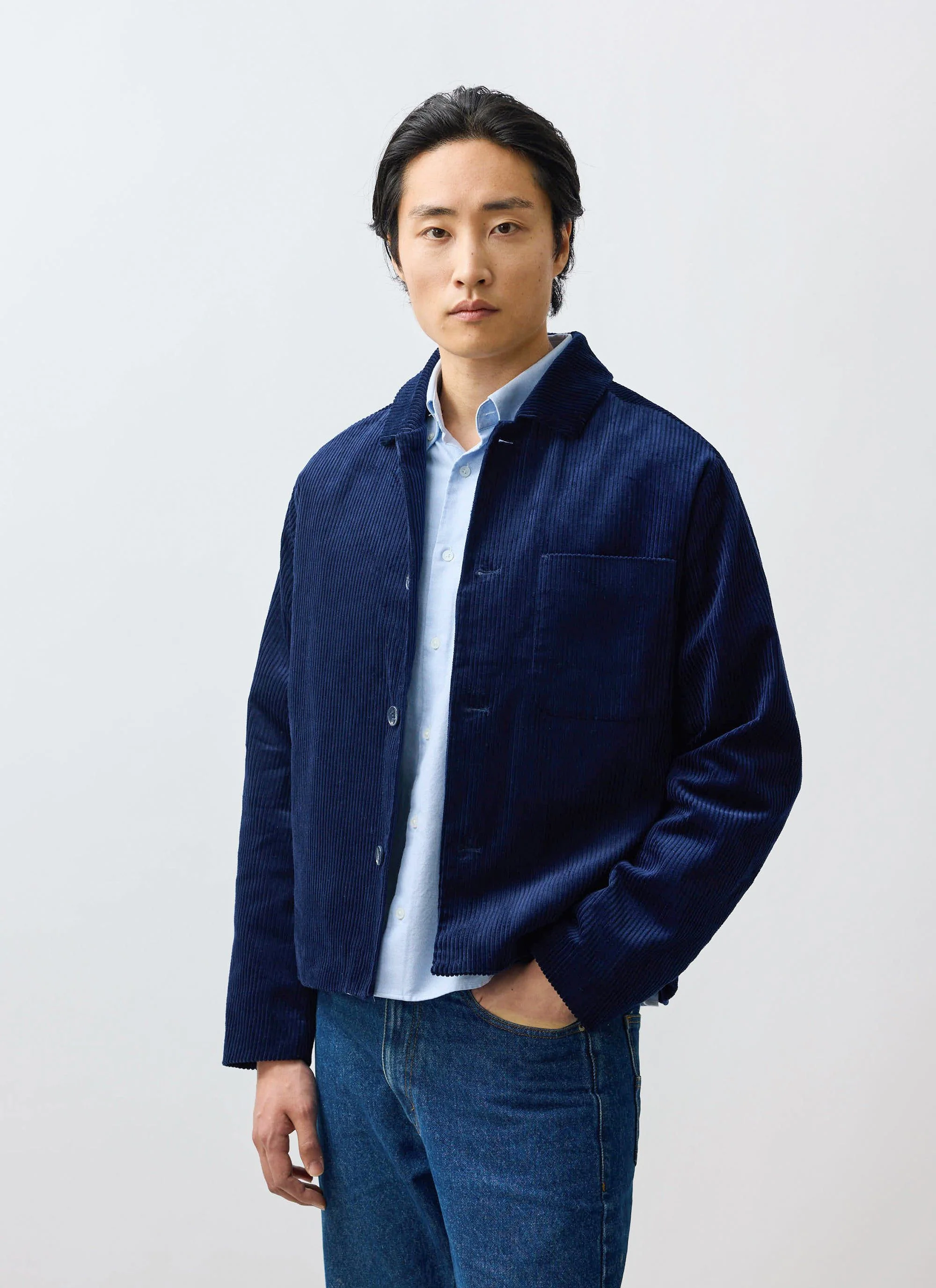 Cord Overshirt | Navy - Image 4