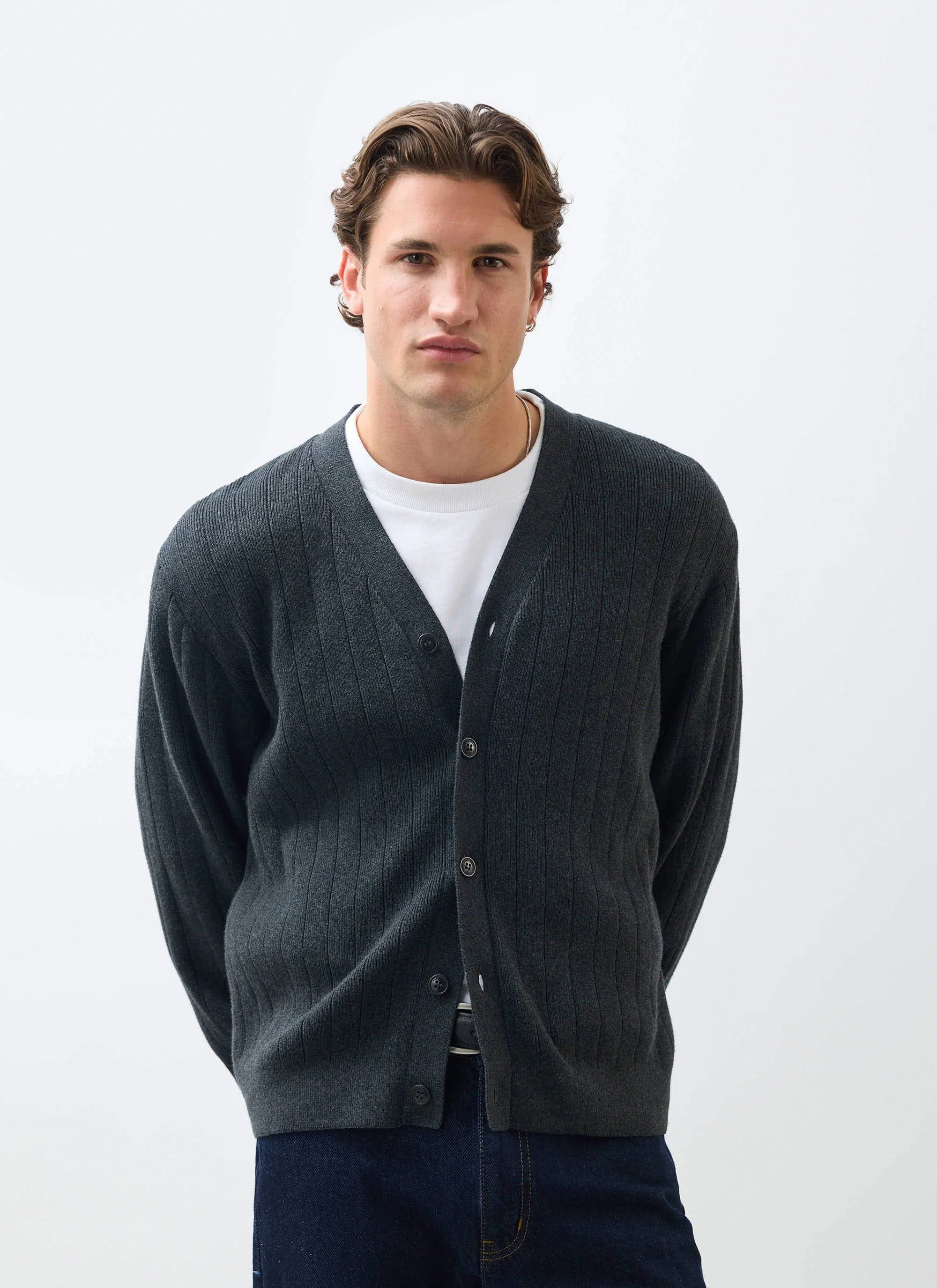 Editor Cardigan | Cotton | Grey - Image 5