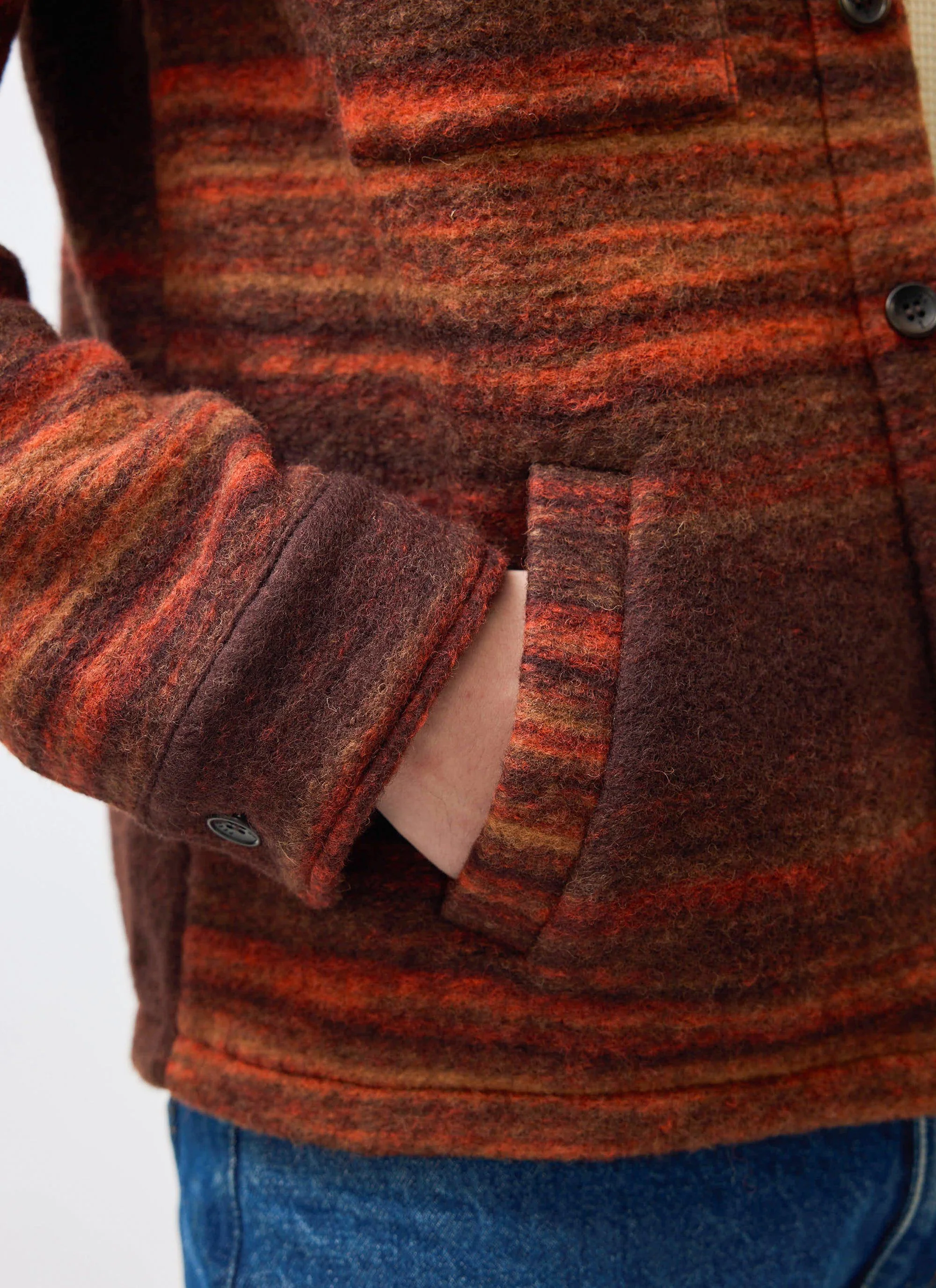 Mississippi Jacquard Overshirt | Boiled Wool | Multi - Image 6