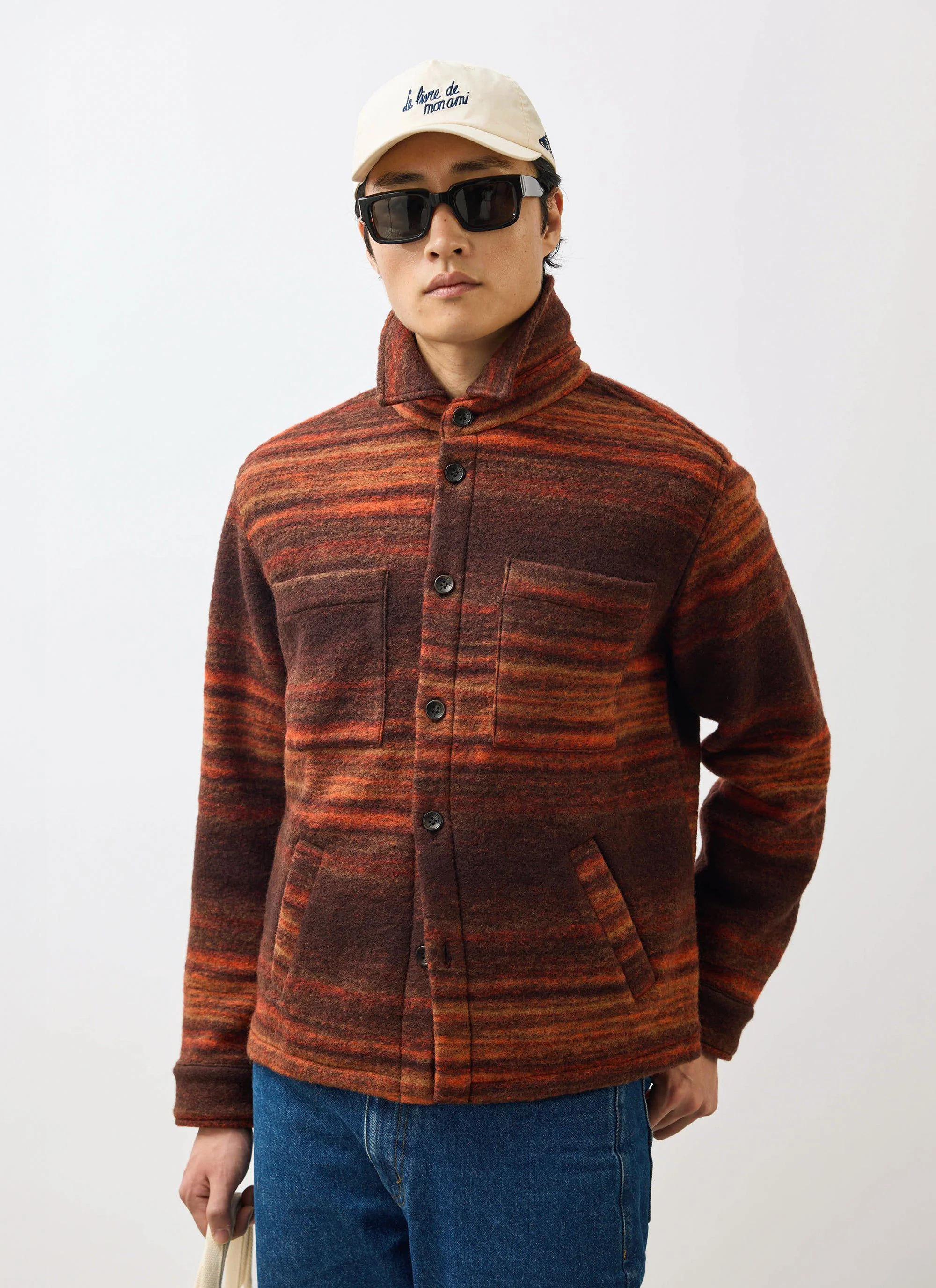 Mississippi Jacquard Overshirt | Boiled Wool | Multi - Image 7