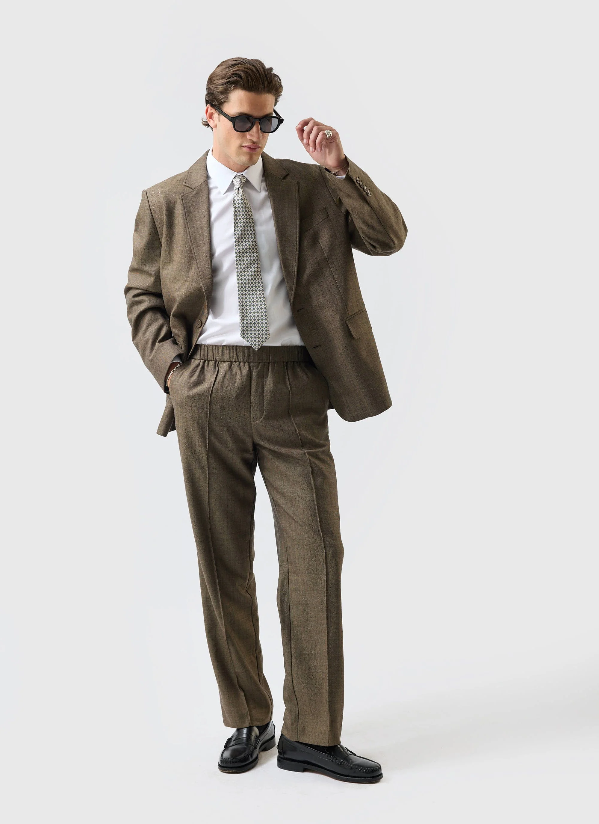 Grounds Tailored Blazer | Herringbone Wool | Oak - Image 3