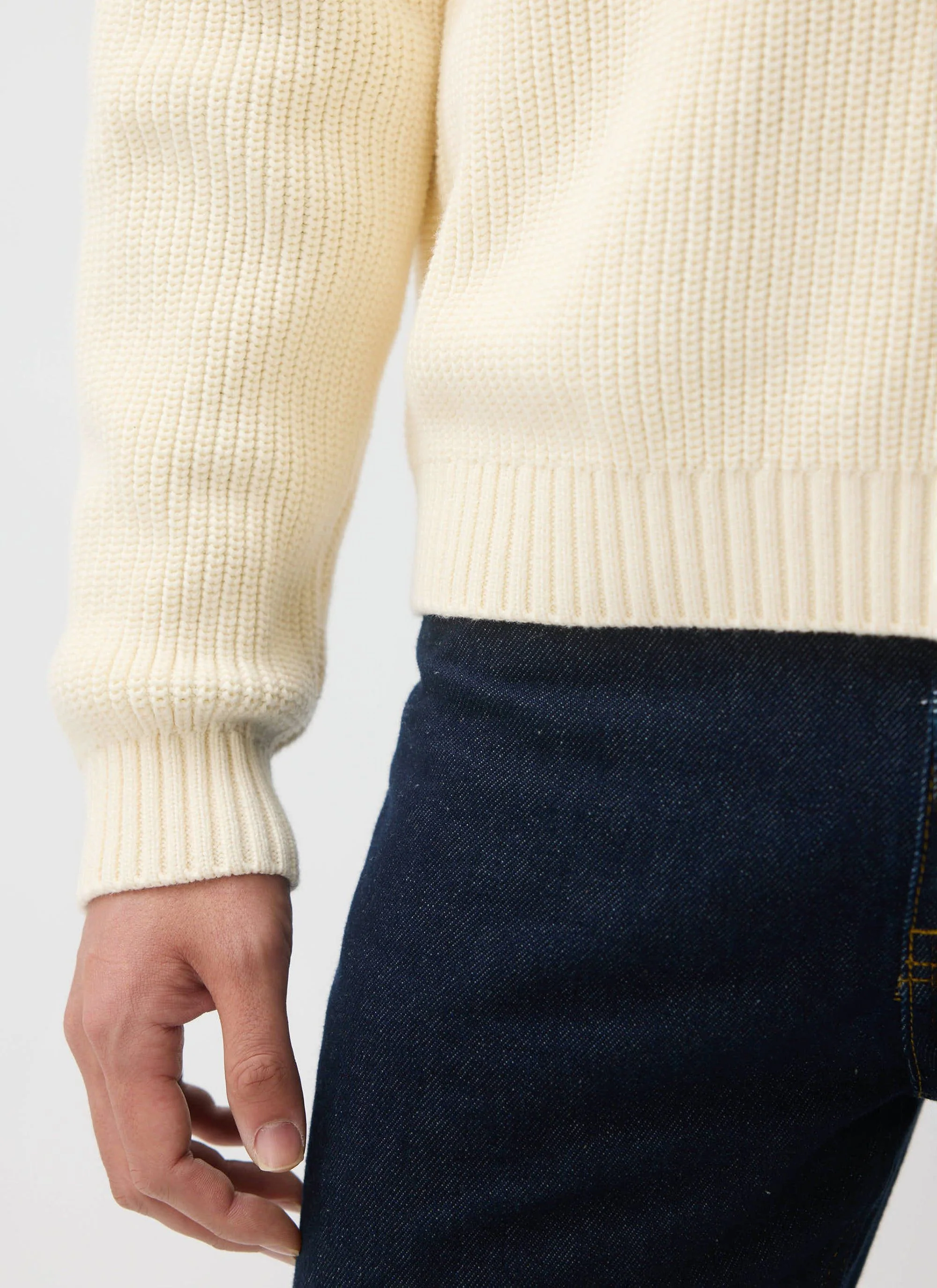 Meyer Quarter Zip Fisherman | Cotton | Ecru - Image 5