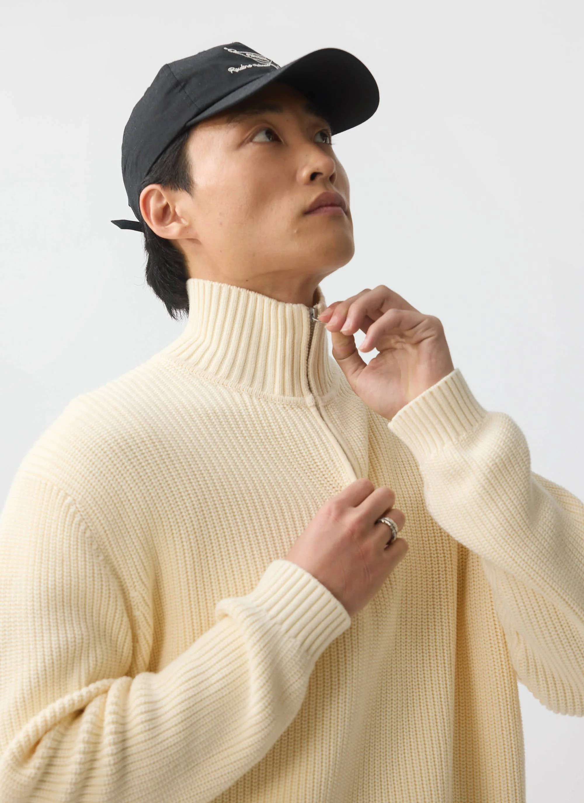 Meyer Quarter Zip Fisherman | Cotton | Ecru - Image 7