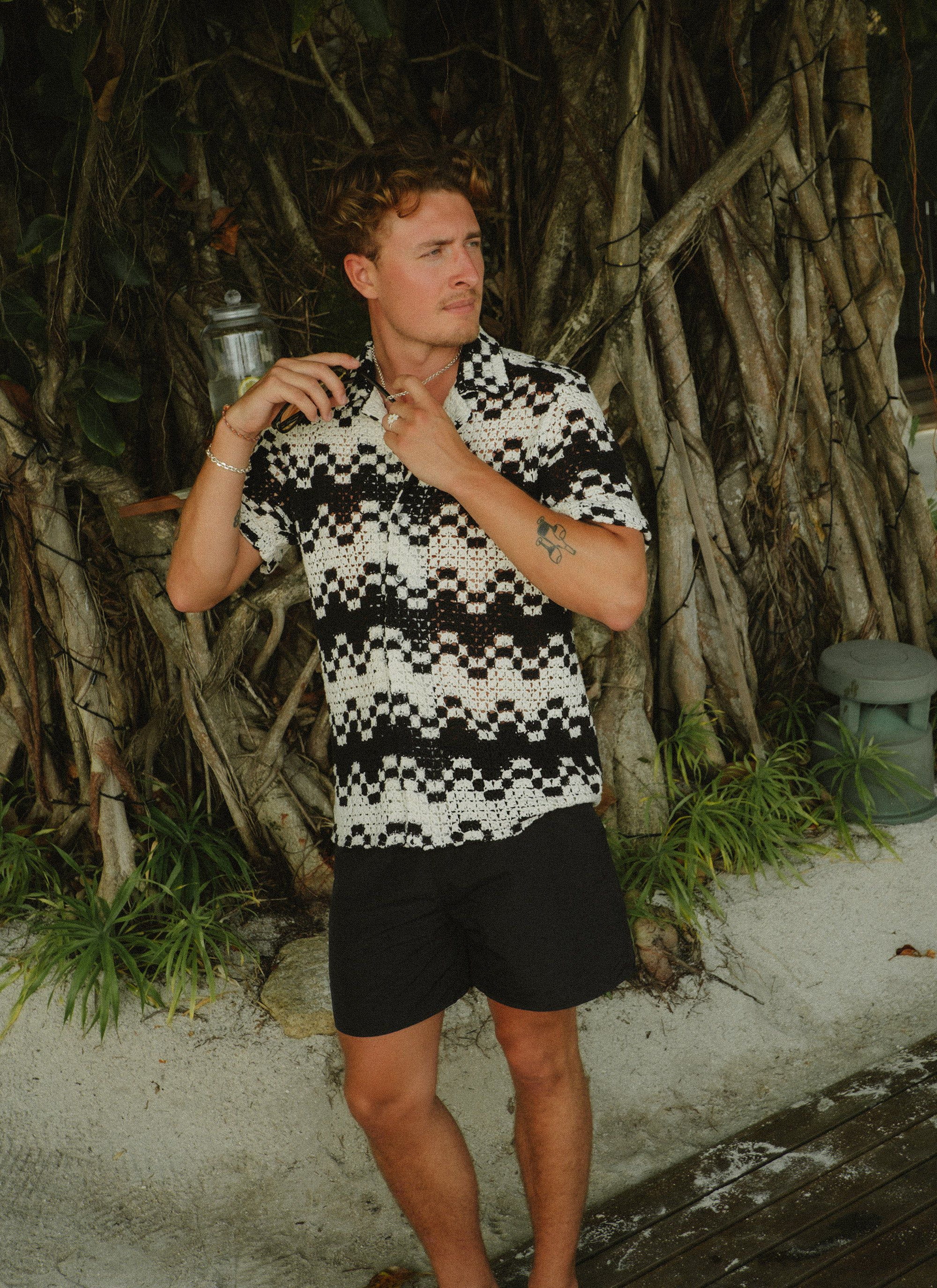 Naples Crochet Cuban Shirt | Cotton | Ecru - Image 8