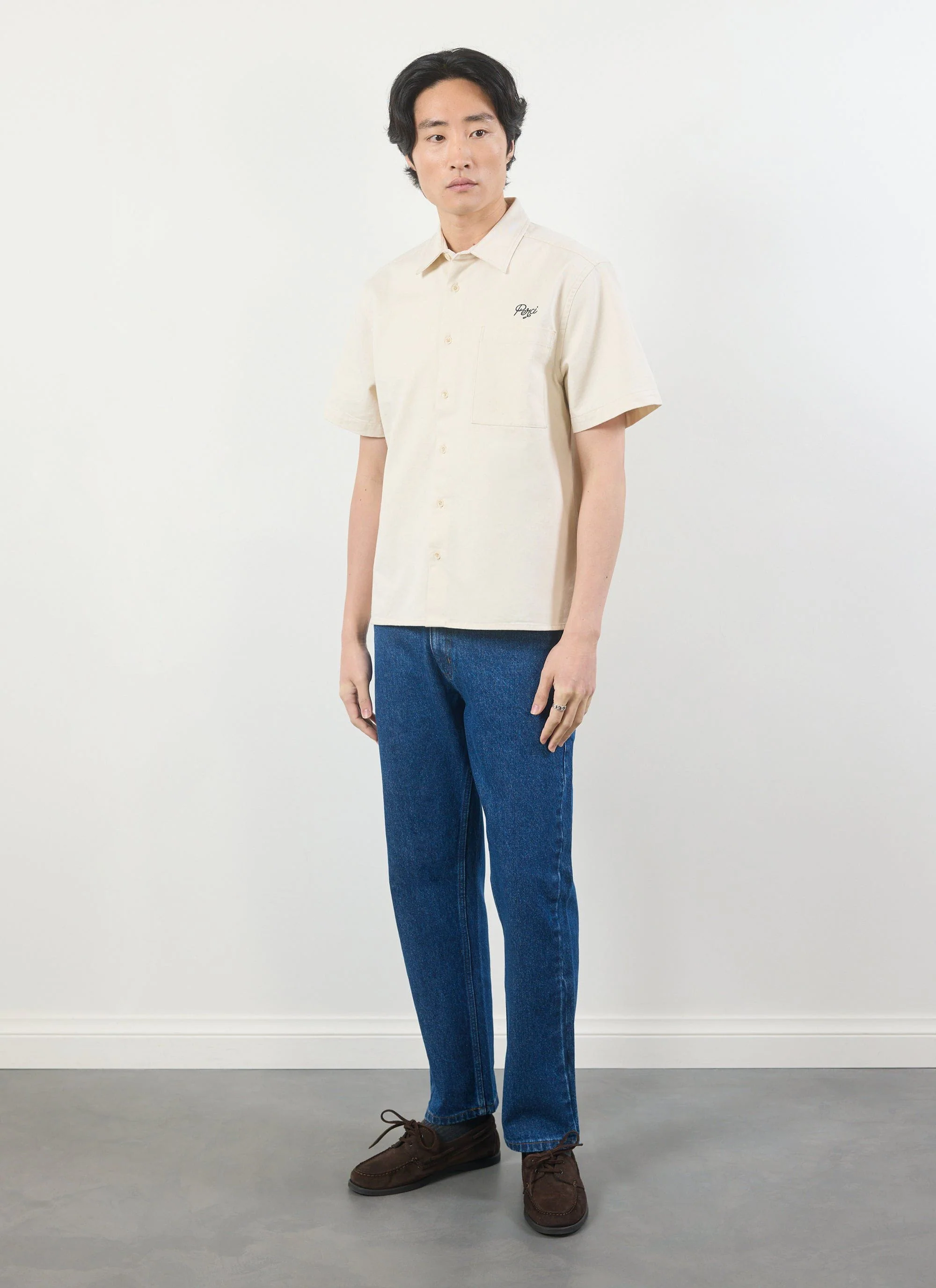 Olive Embroidered Cropped Shirt | White - Image 8
