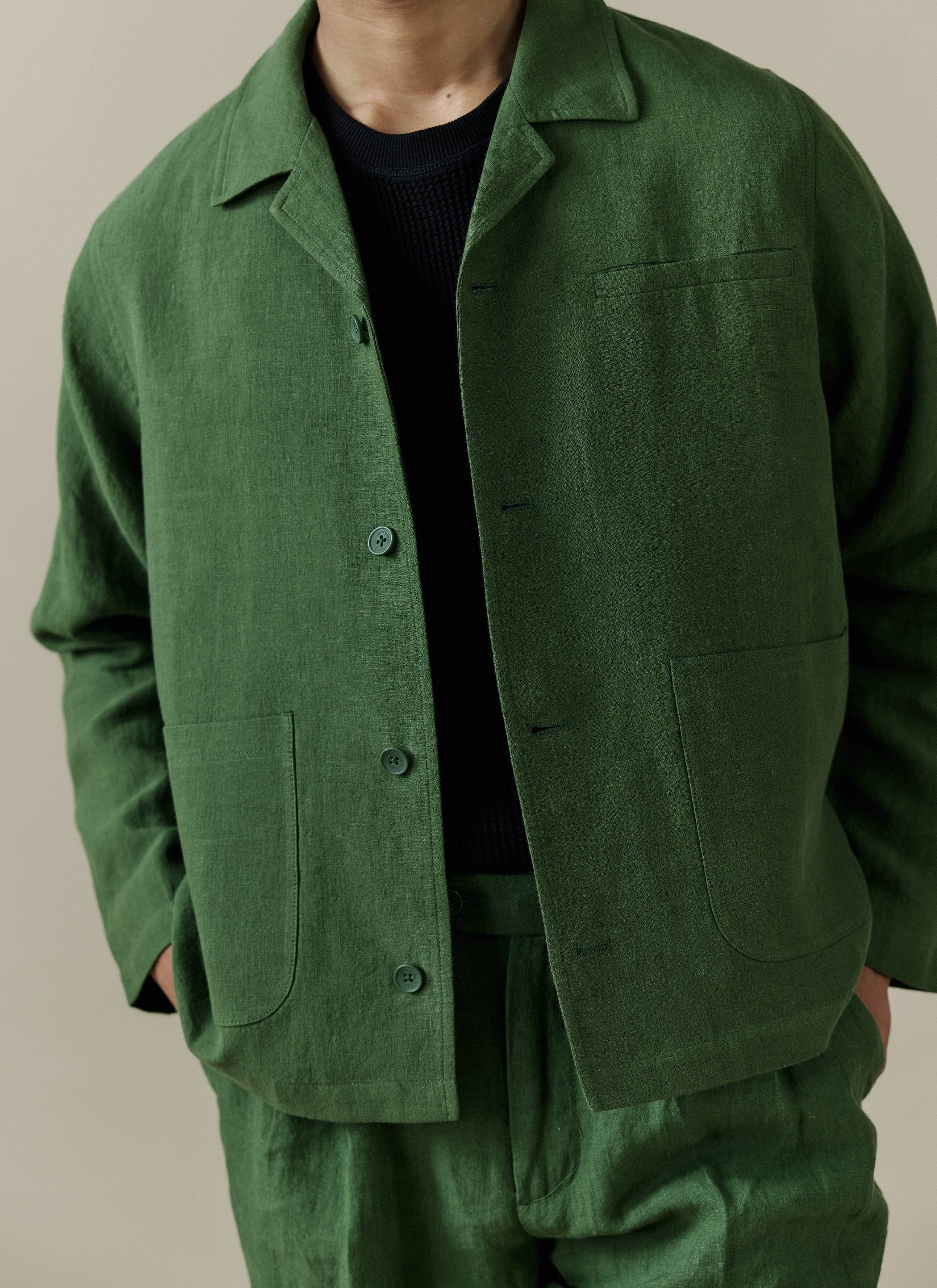 Overshirt | Linen | Forest - Image 3