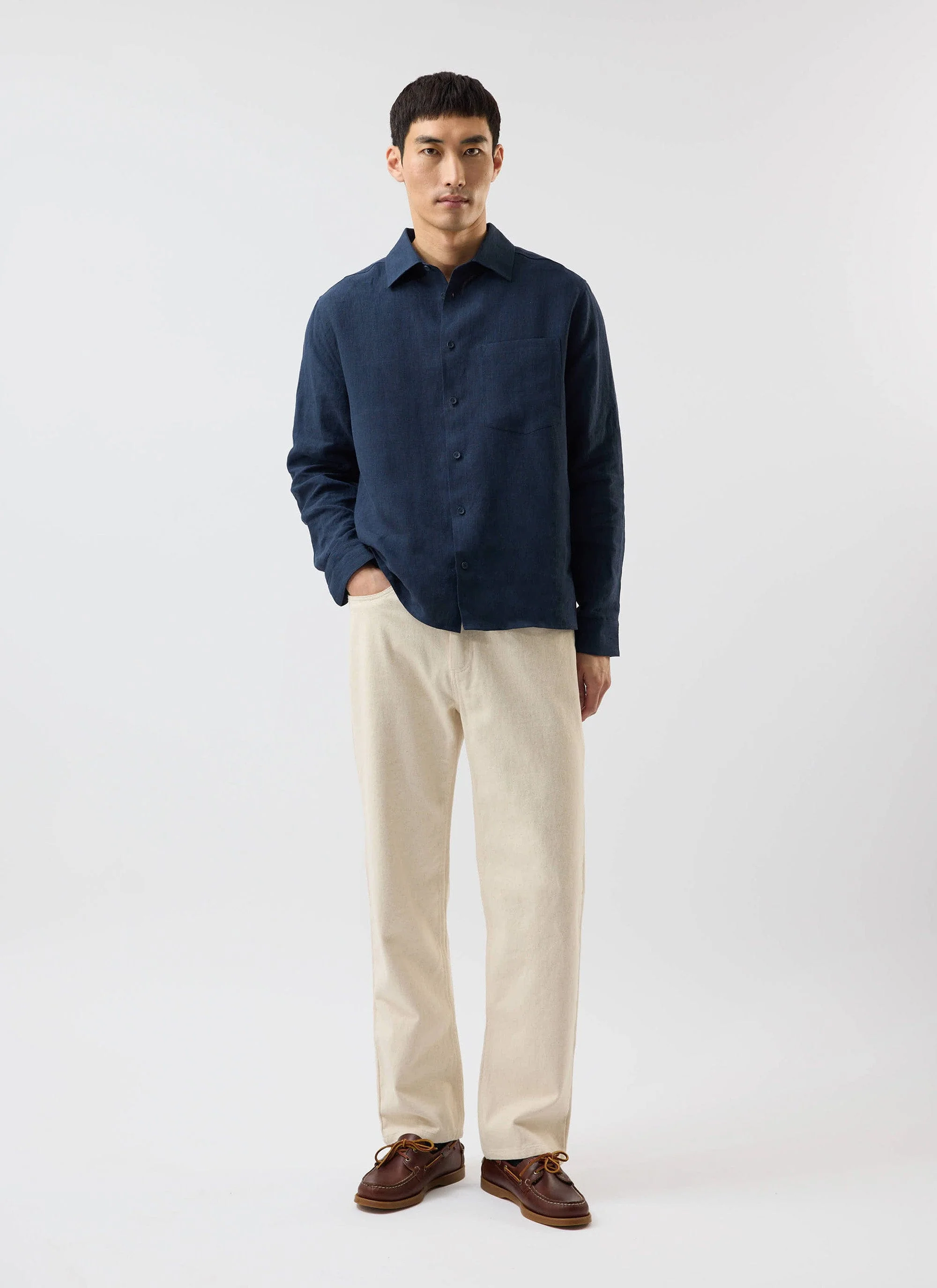 Pearce Shirt | Linen | Navy - Image 4